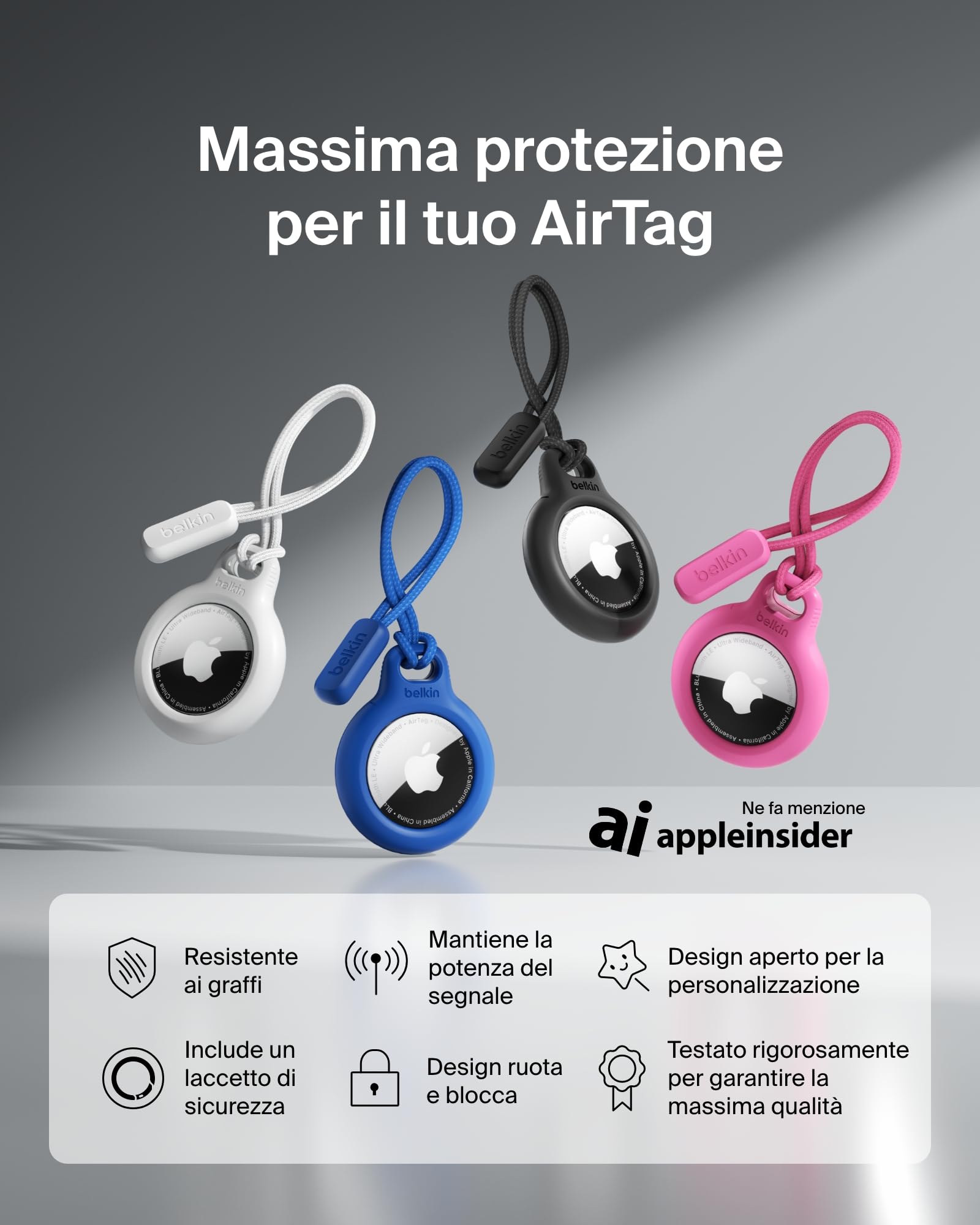 belkin-secure-holder-con-laccetto-custodia-protettiva-antigraffio-per-apple-airt image 2