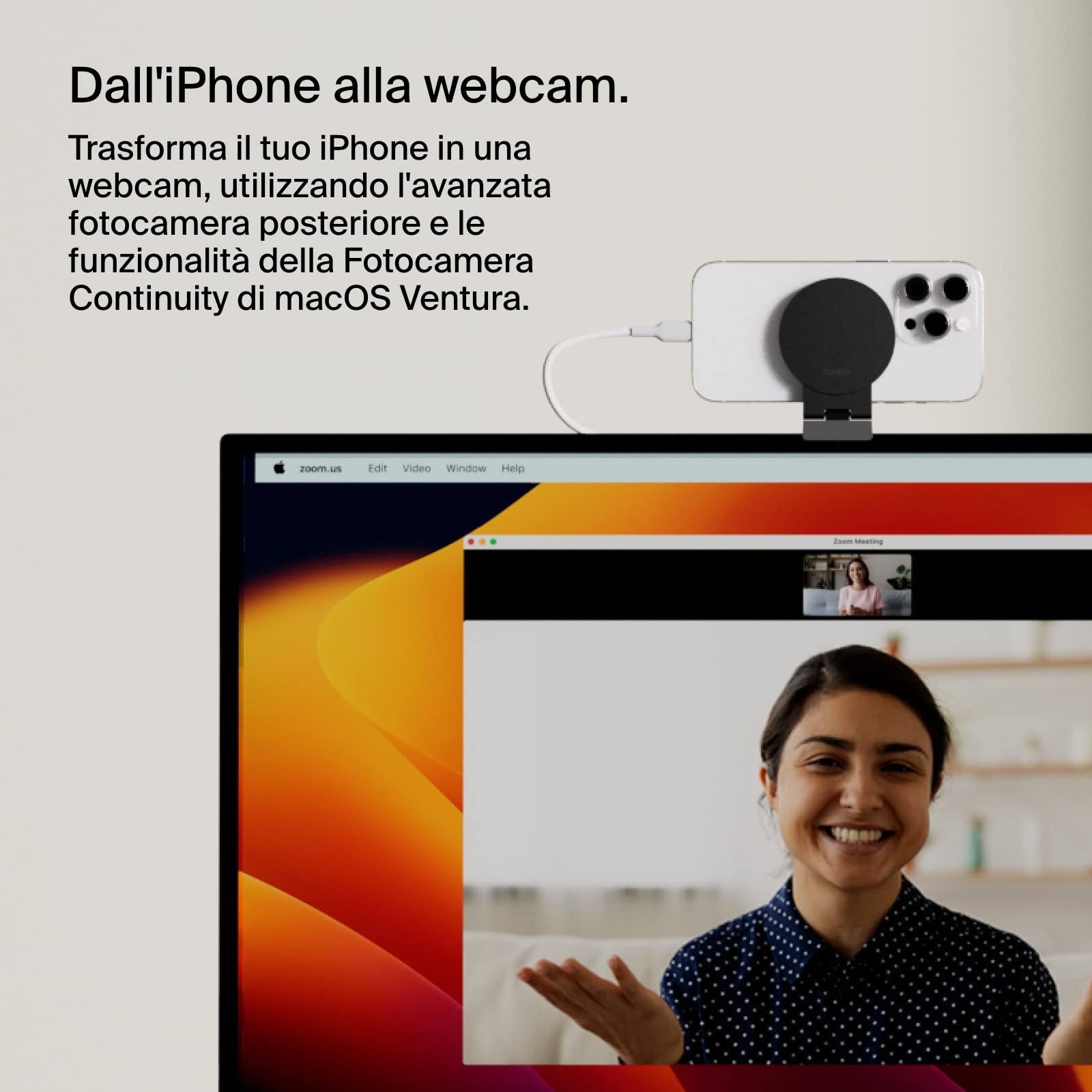 belkin-supporto-inclinabile-magnetico-per-iphone-con-magsafe-per-mac-e-studio-di image 2