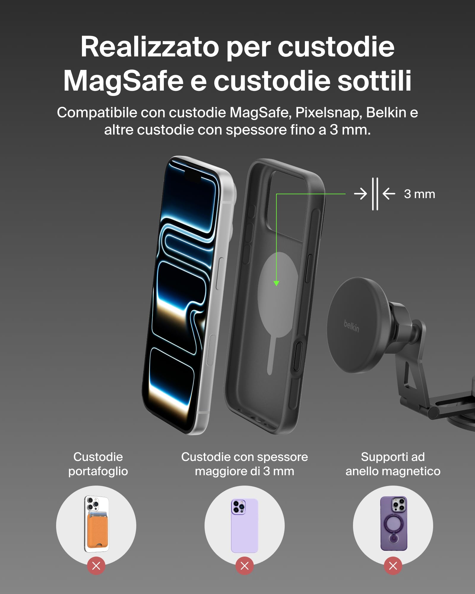 belkin-boostcharge-caricatore-wireless-auto-qi2-magnetico-per-bocchette-con-cavo image 5