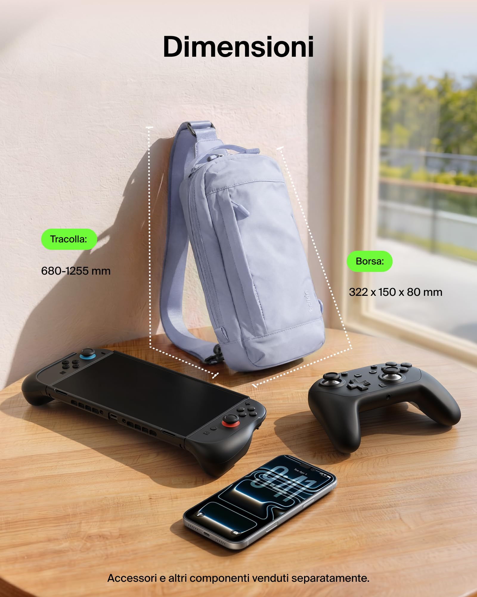 belkin-gaming-borsa-crossbody-per-nintendo-switch-2-2025-con-interno-morbido-tas image 5