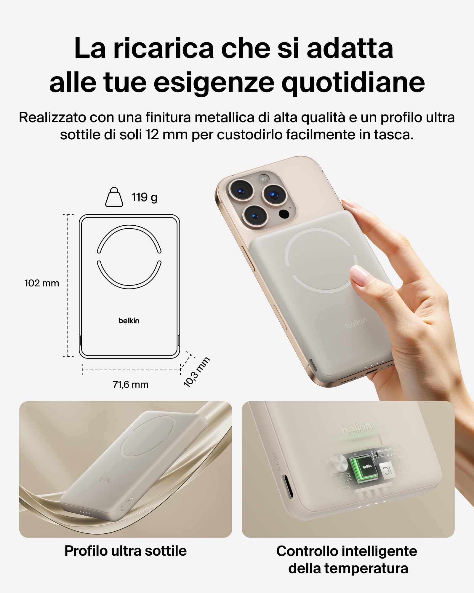 belkin-boostcharge-power-bank-magnetico-5000mah-qi2-7-5w-ultra-sottile-con-anell image 3