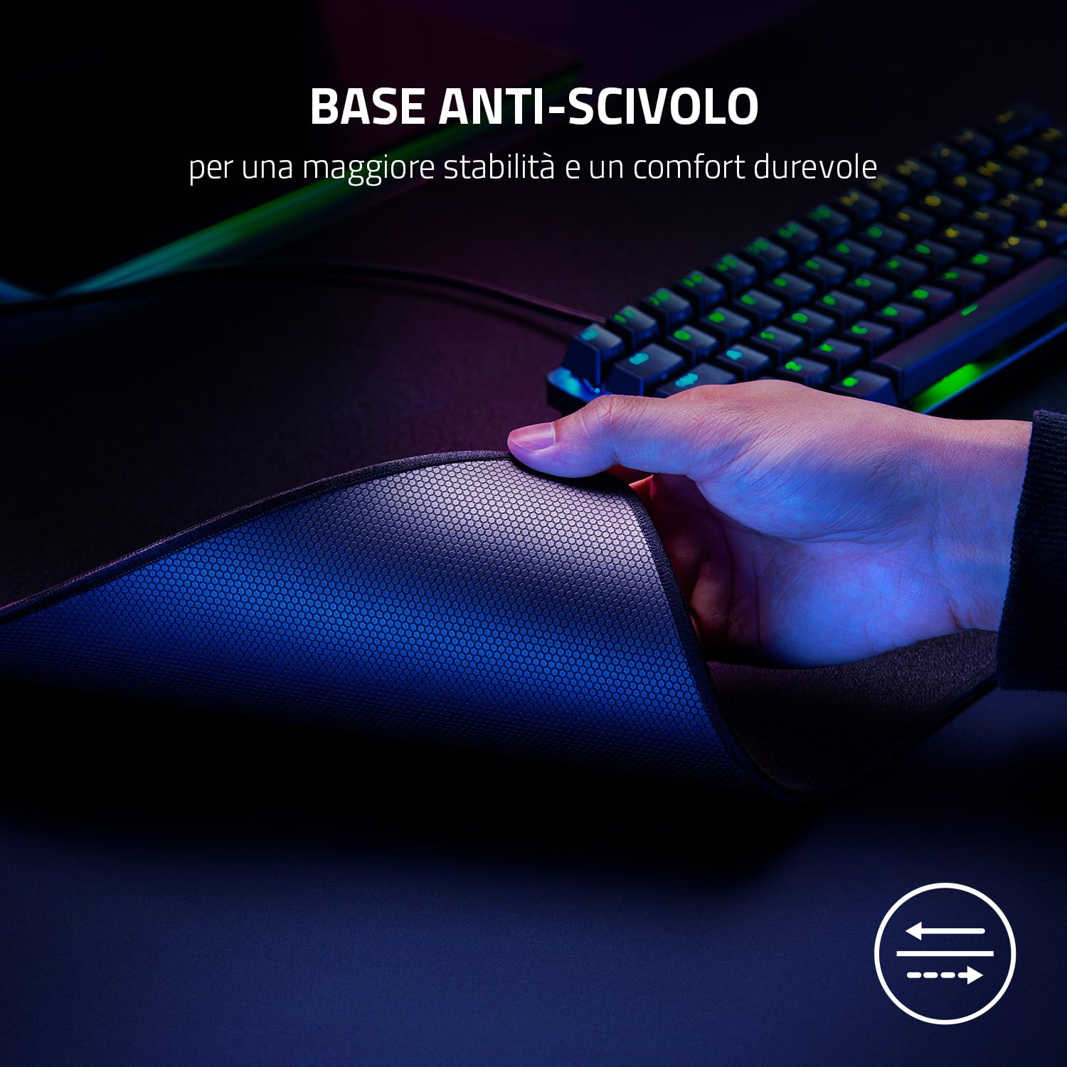 razer-strider-l-tappetino-per-mouse-ibrido-soft-hard-base-antiscivolo-3-mm-nero image 4
