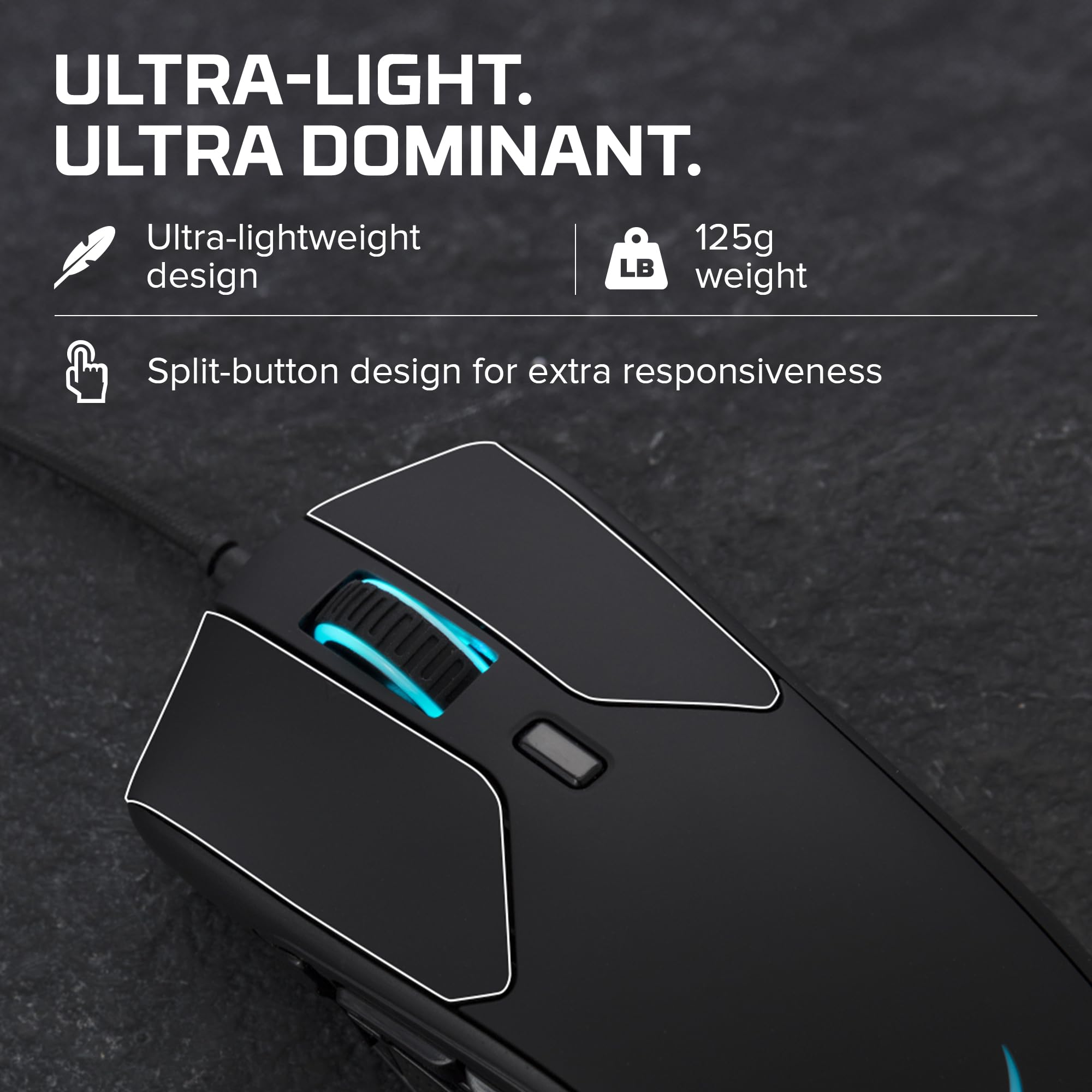 hp-hyperx-pulsefire-raid-mouse-gaming-cablato-rgb-11-tasti-programmabili-sensore image 3