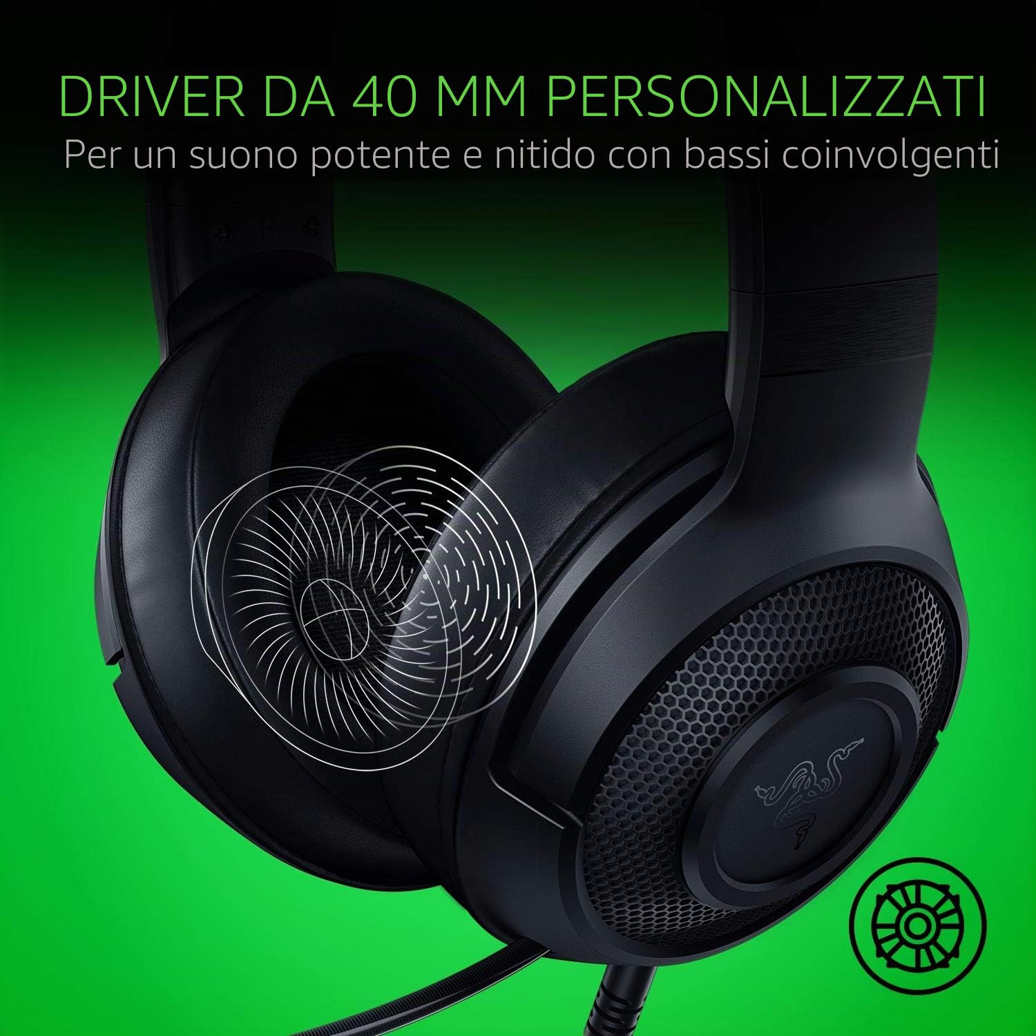 razer-kraken-x-lite-cuffie-gaming-ultraleggere-230g-audio-7-1-microfono-cardioid image 6