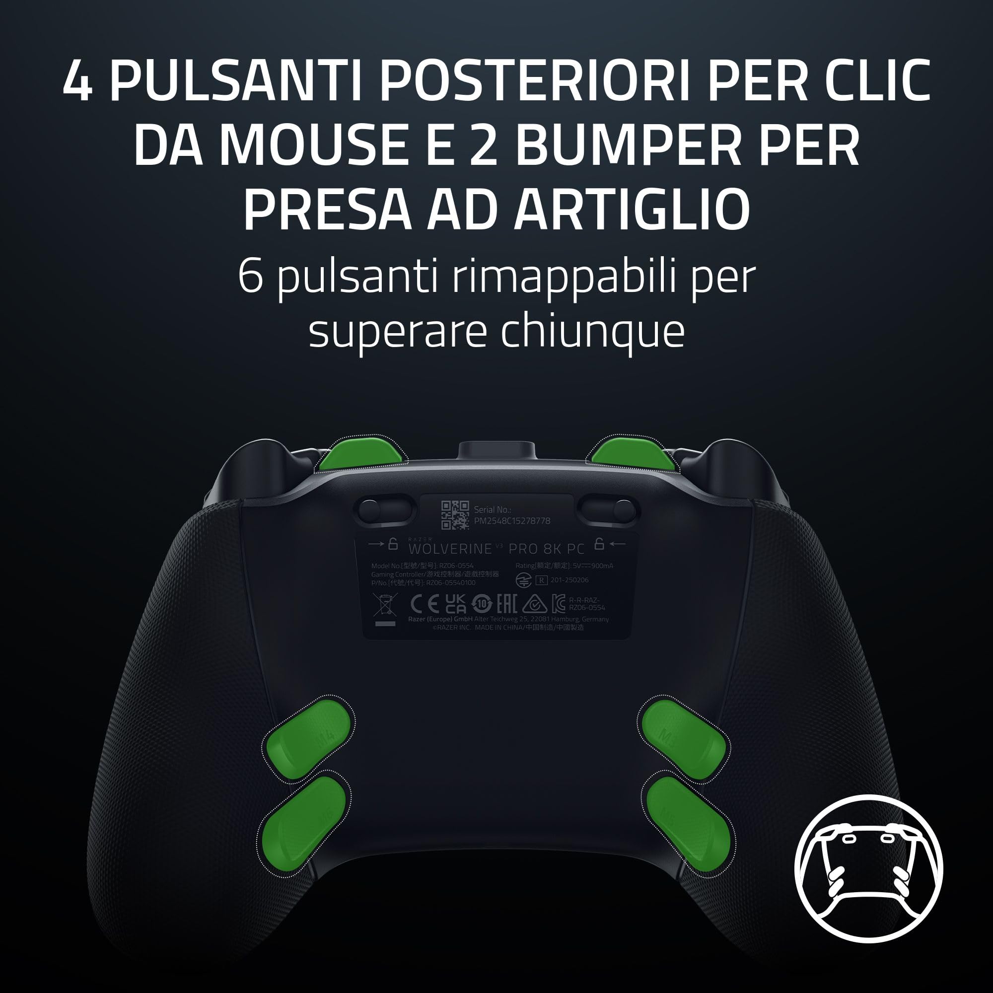 razer-wolverine-v3-pro-8k-pc-controller-wireless-da-esports-con-hyperpolling-8-0 image 5