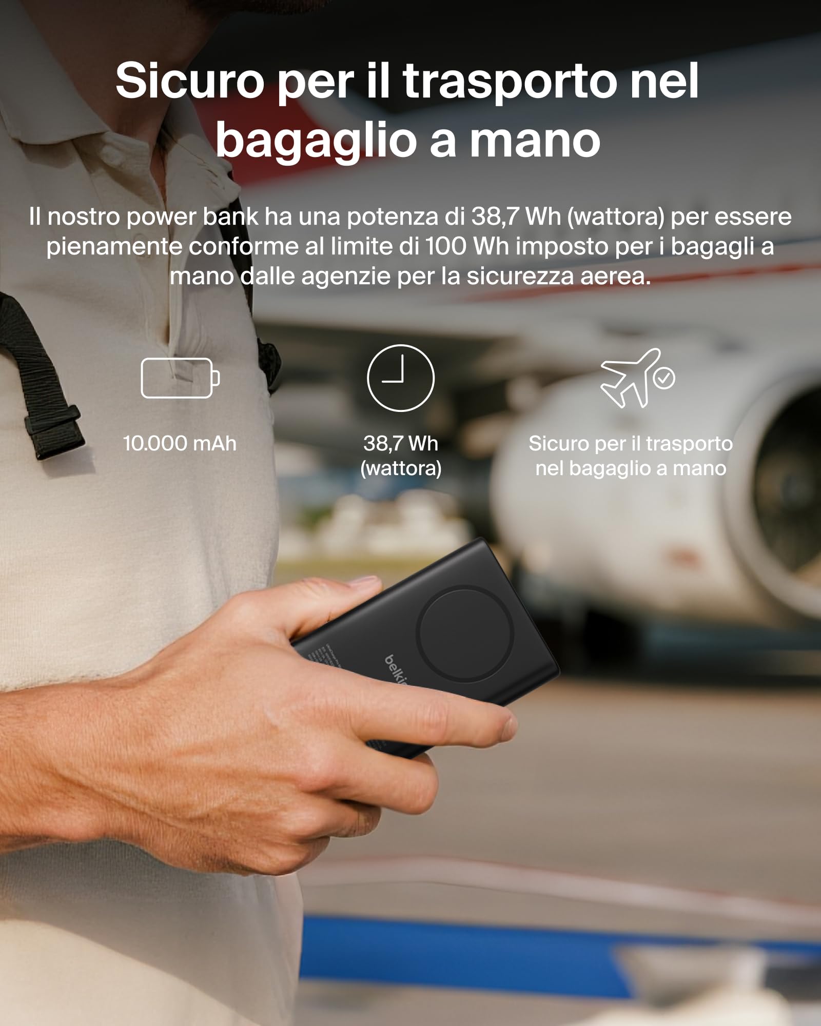 belkin-ultracharge-pro-10-000-mah-power-bank-magnetico-qi2-25w-con-anello-magnet image 8