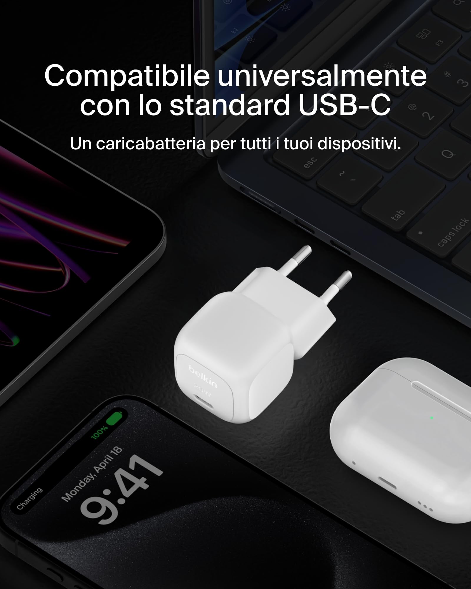 belkin-boostcharge-20w-caricatore-usb-c-cubico-ricarica-rapida-per-iphone-17-air image 3