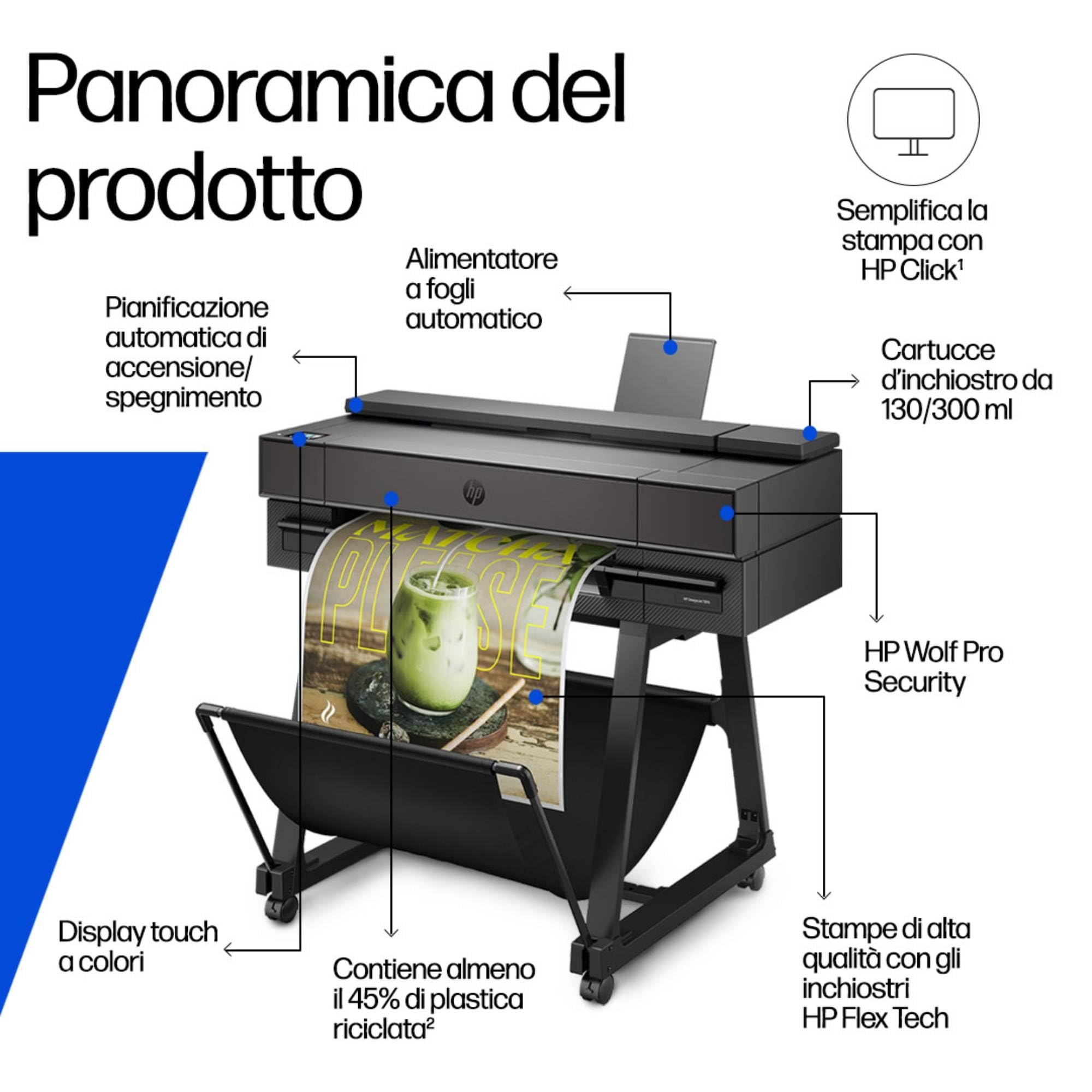 hp-designjet-t870-24-am0x9a-plotter-grande-formato-multi-formato-a4-a1-d-120-sta image 2