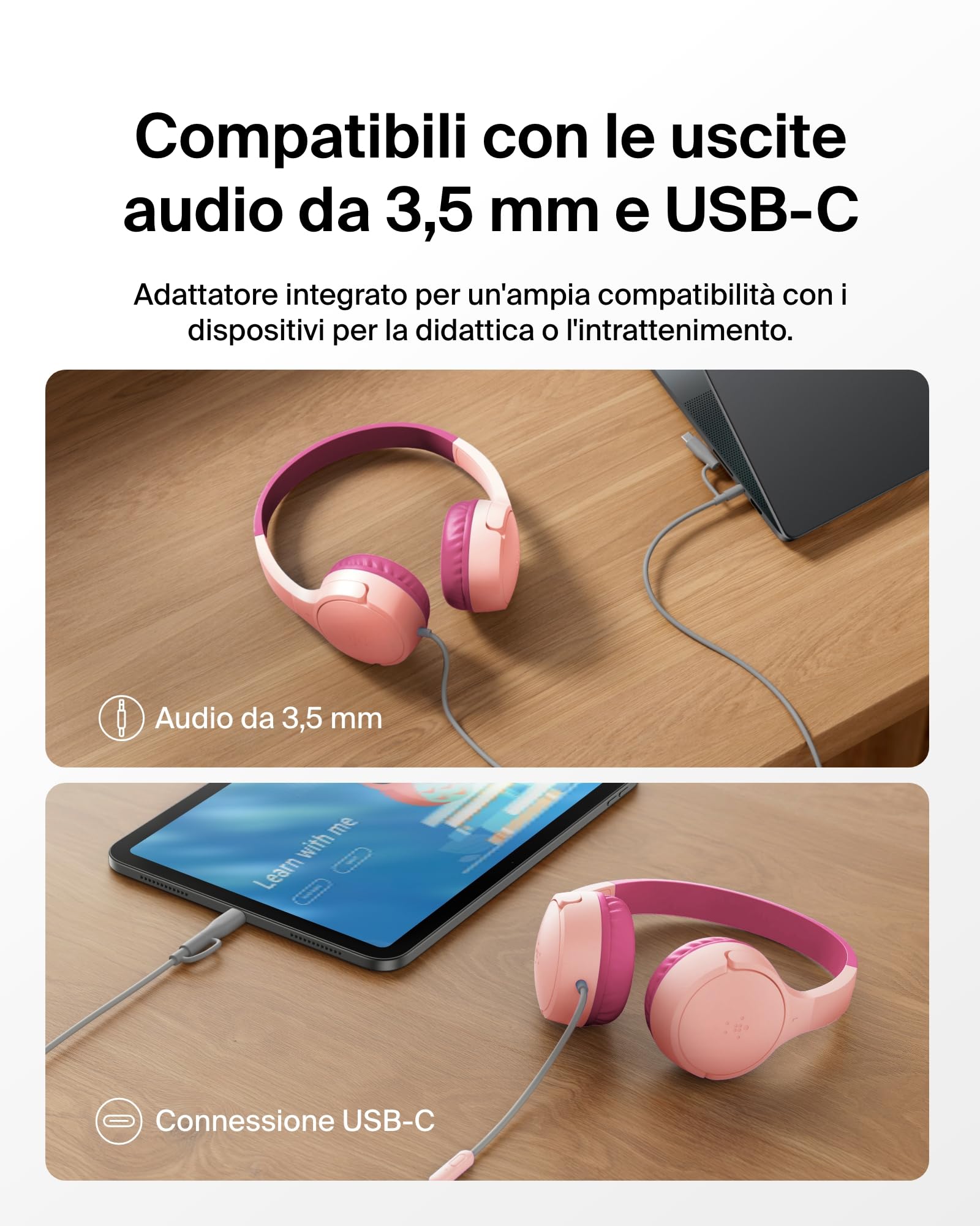 belkin-soundform-mini-cuffie-per-bambini-con-filo-limite-volume-85-db-microfono- image 3