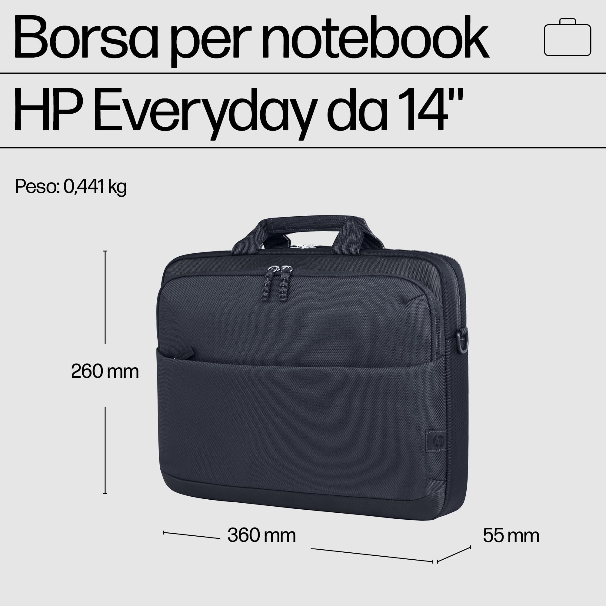 hp-everyday-odyssey-borsa-laptop-grigia-da-14-pollici-resistente-all-acqua-in-po image 2