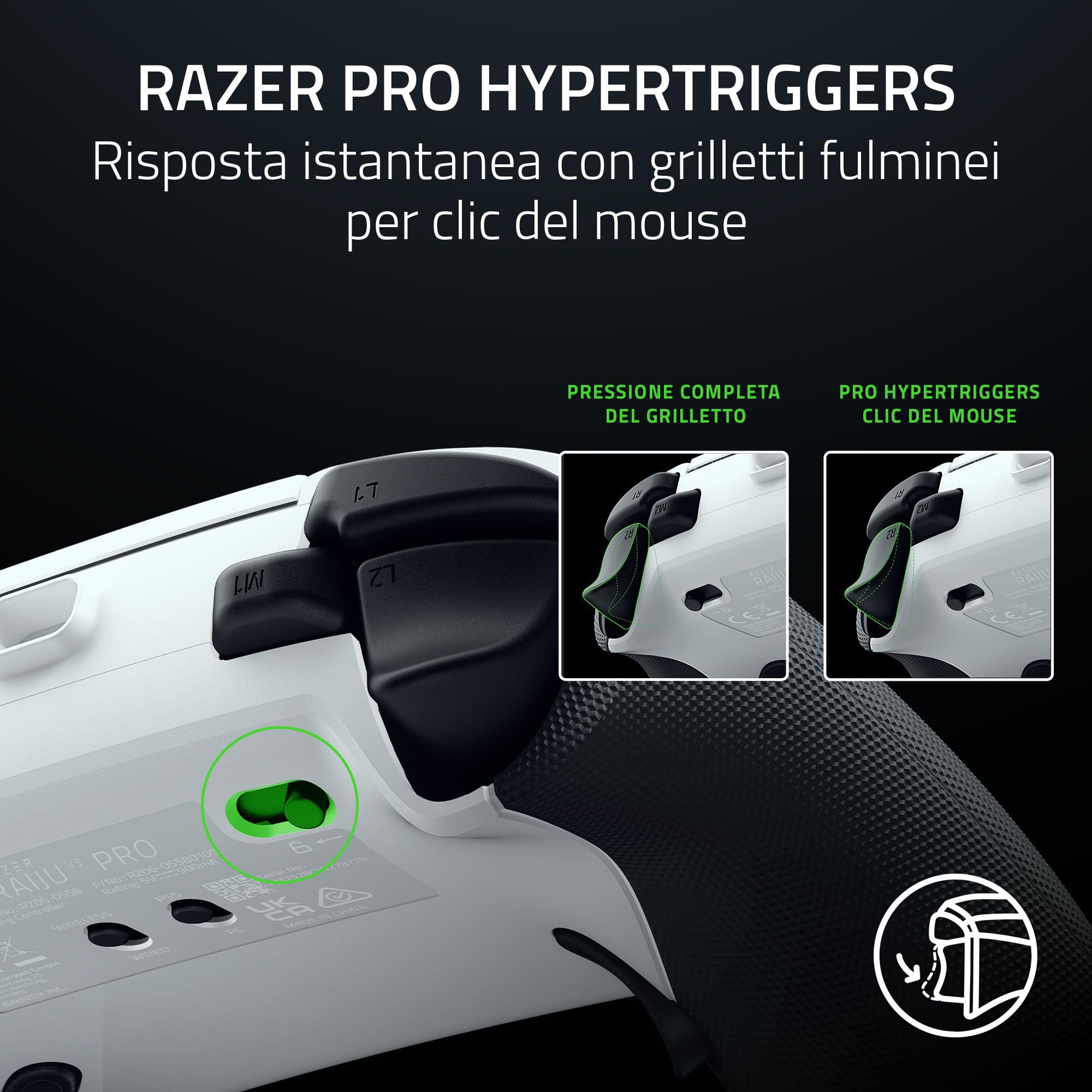 razer-raiju-v3-pro-controller-wireless-da-e-sport-per-ps5-e-pc-con-4-pulsanti-po image 5