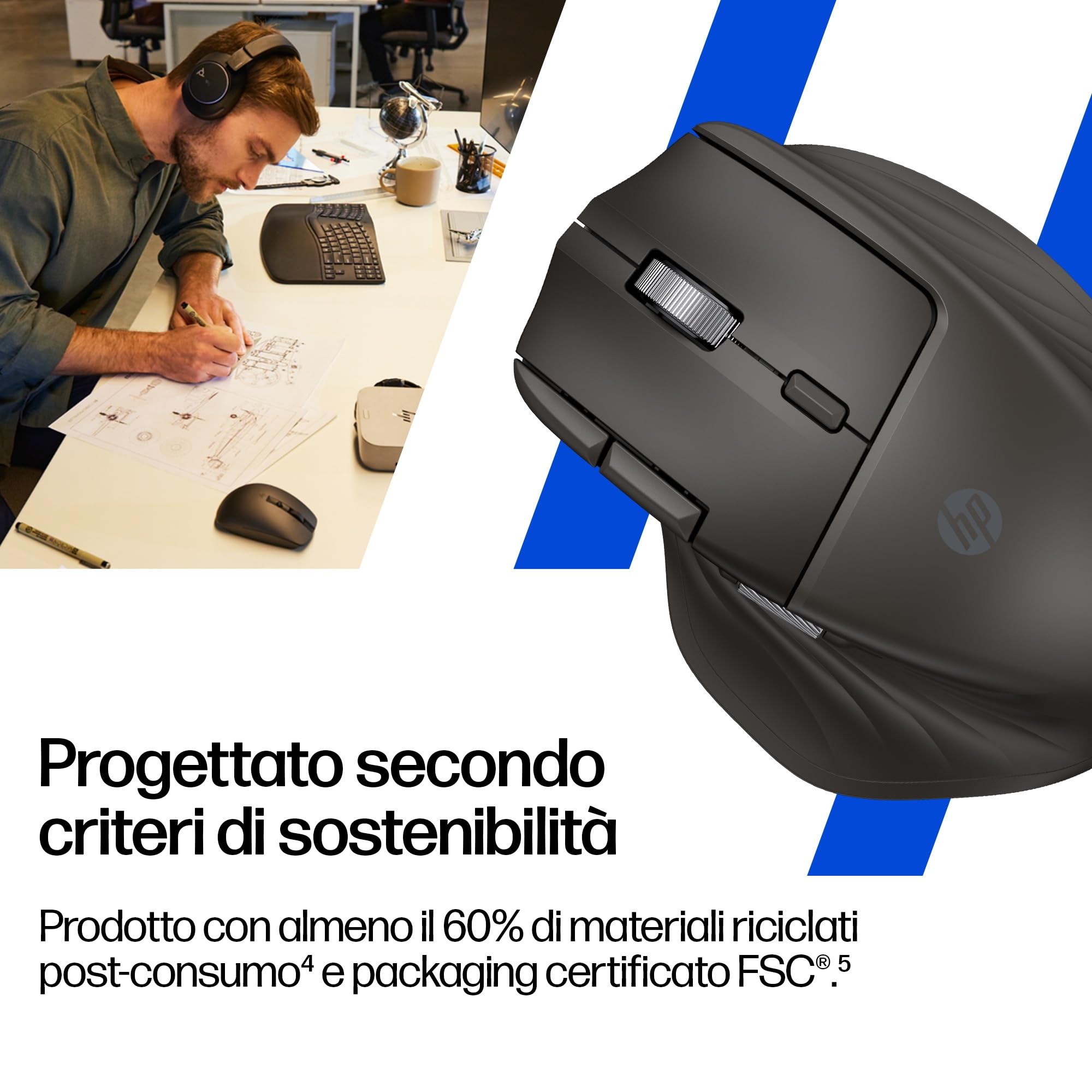 hp-780m-mouse-wireless-ergonomico-con-supercondensatore-ricaricabile-scorrimento image 8