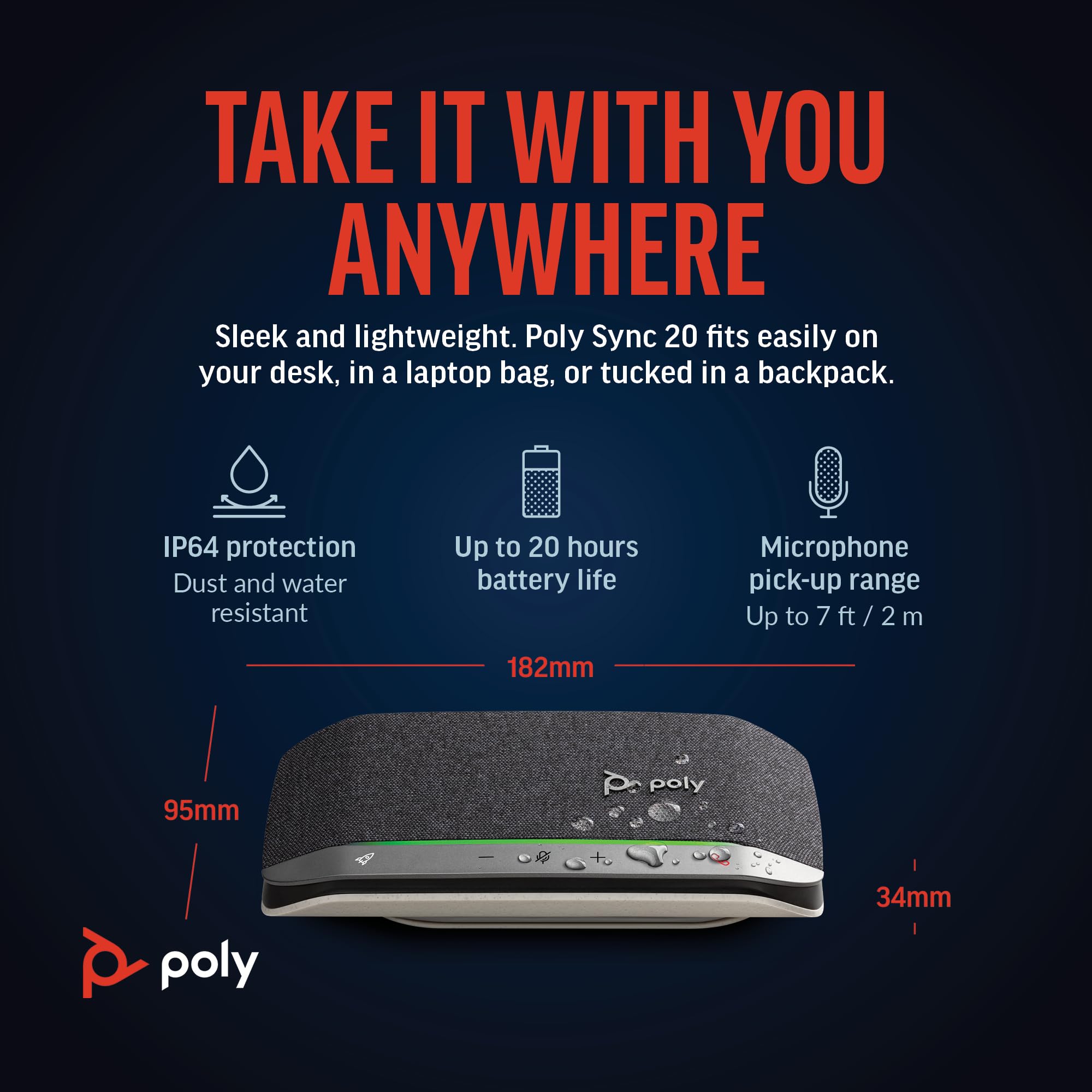 poly-sync-20-vivavoce-per-conferenze-wireless-hp-bluetooth-5-1-usb-a-usb-c-full- image 6