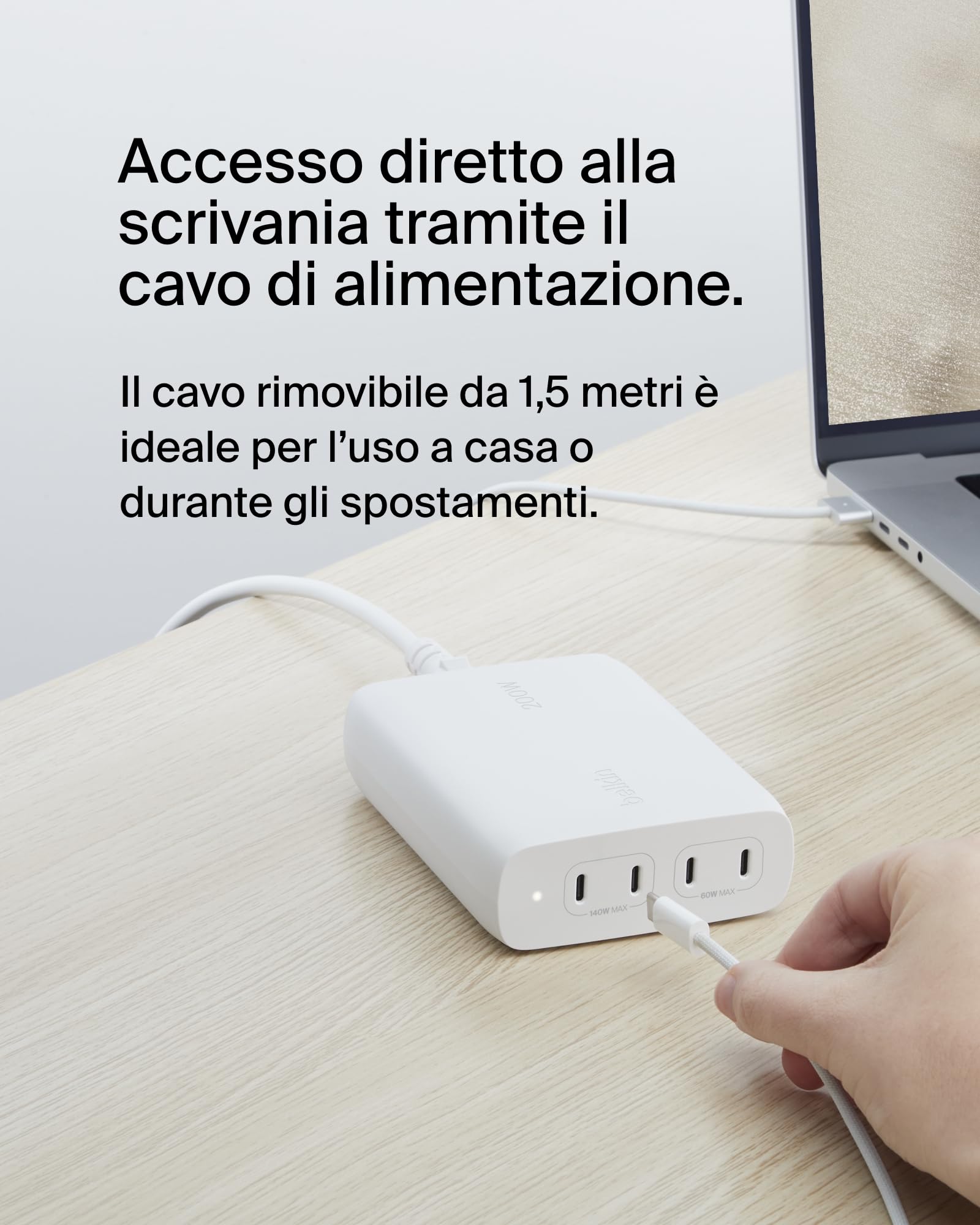 belkin-boostcharge-pro-caricabatteria-da-parete-gan-200-w-a-4-porte-usb-c-pd-3-1 image 4