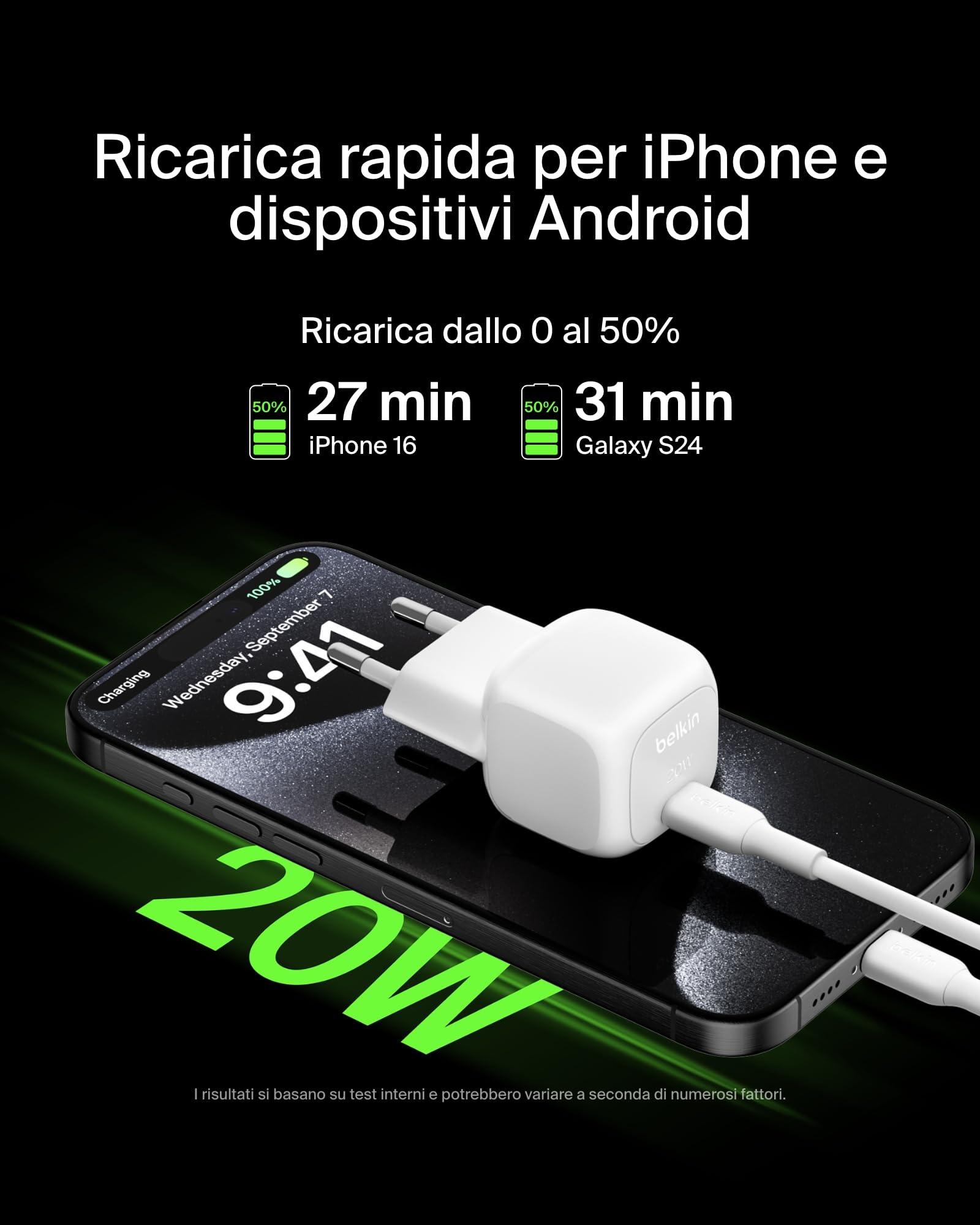 belkin-boostcharge-20w-caricatore-usb-c-cubico-ricarica-rapida-per-iphone-17-air image 2