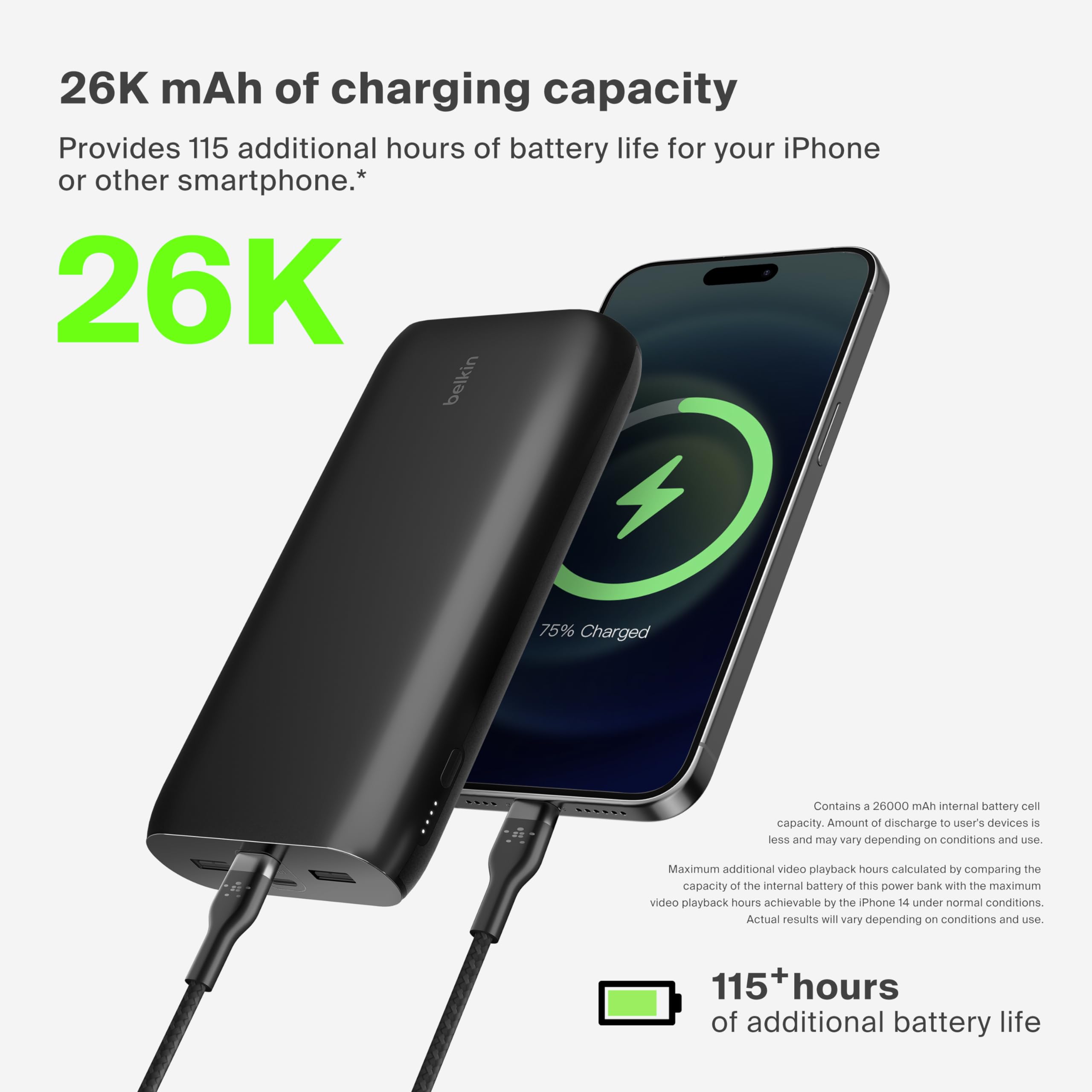 belkin-boostcharge-power-bank-26k-4-porte-26-000-mah-usb-c-pd-32-w-con-cavo-incl image 4