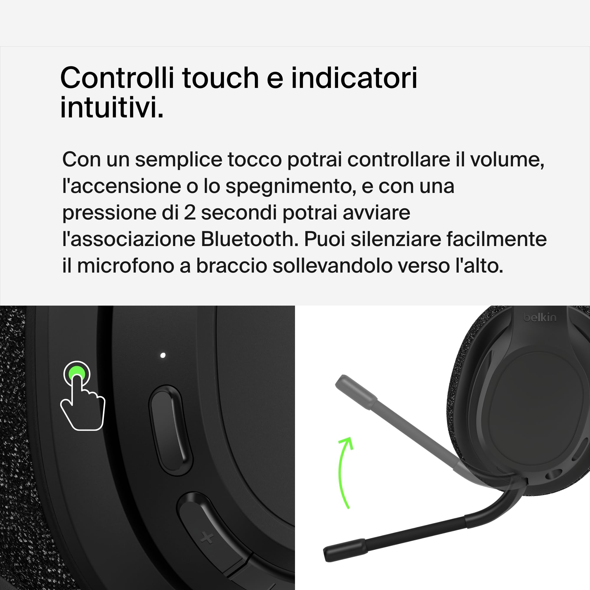 belkin-soundform-adapt-cuffie-wireless-over-ear-bluetooth-con-microfono-a-bracci image 8
