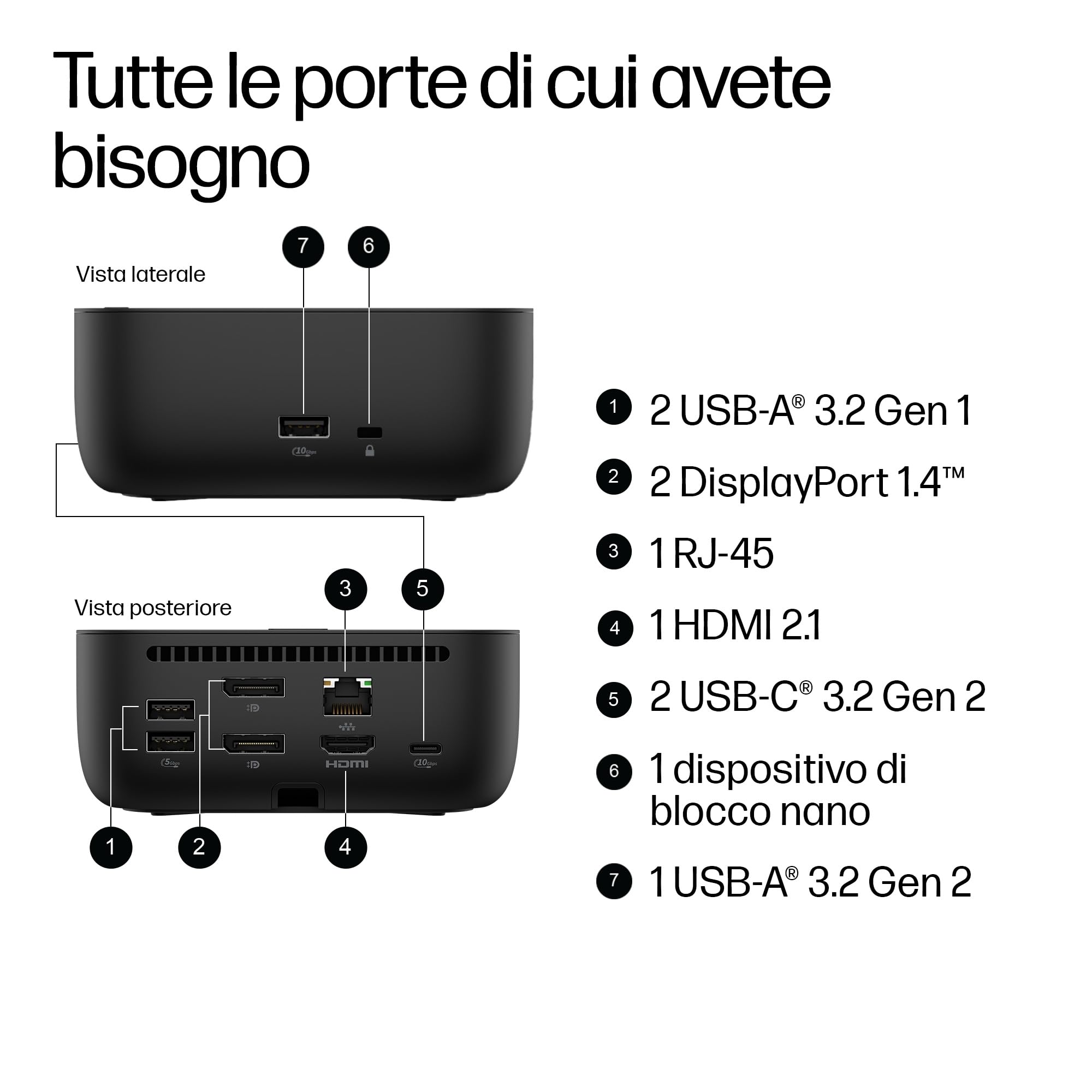 hp-usb-c-100w-g6-docking-station-multiporta-con-2-cavi-usb-c-hdmi-2-1-2x-display image 3