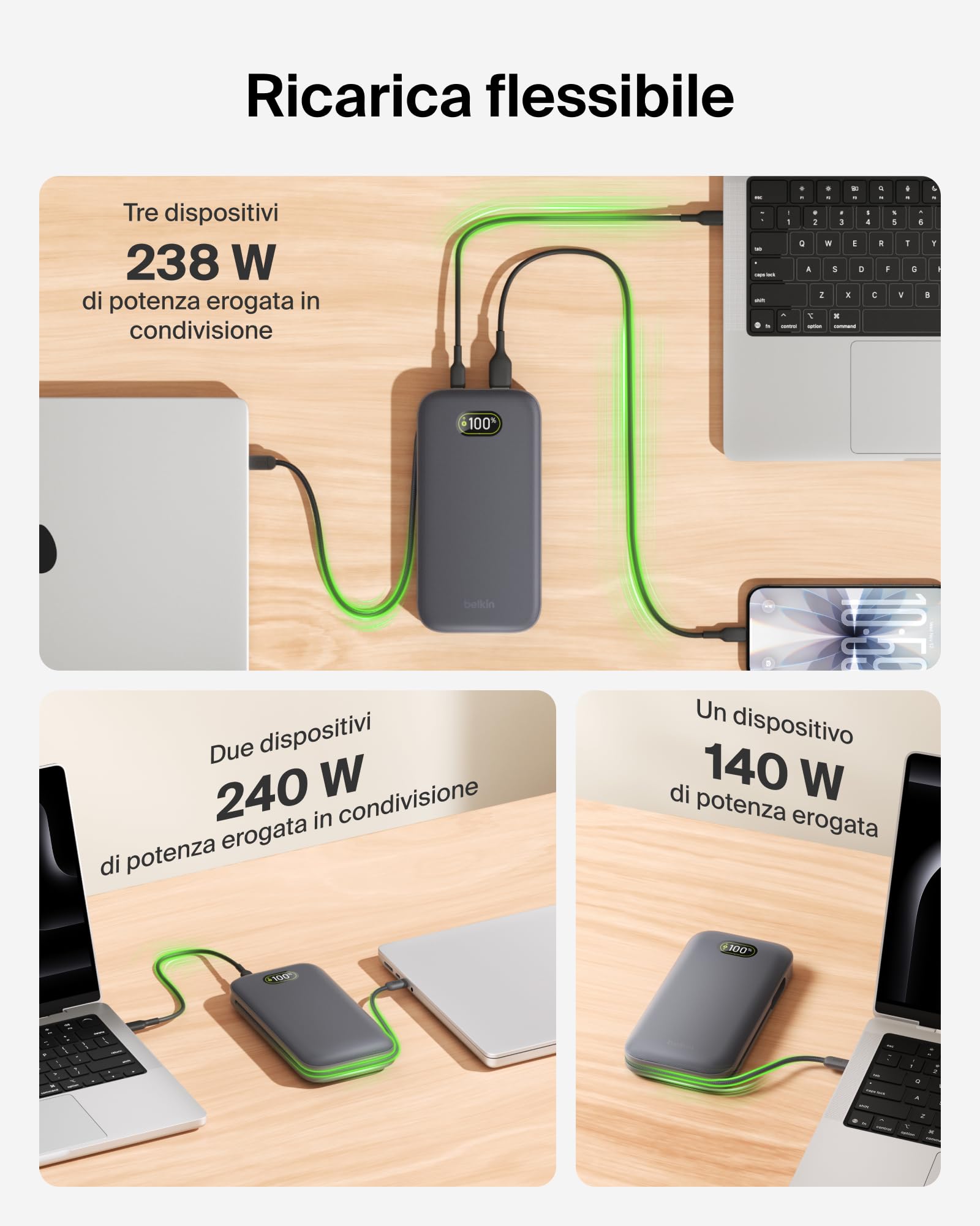 belkin-ultracharge-pro-power-bank-27000-mah-caricatore-portatile-con-cavo-usb-c- image 4