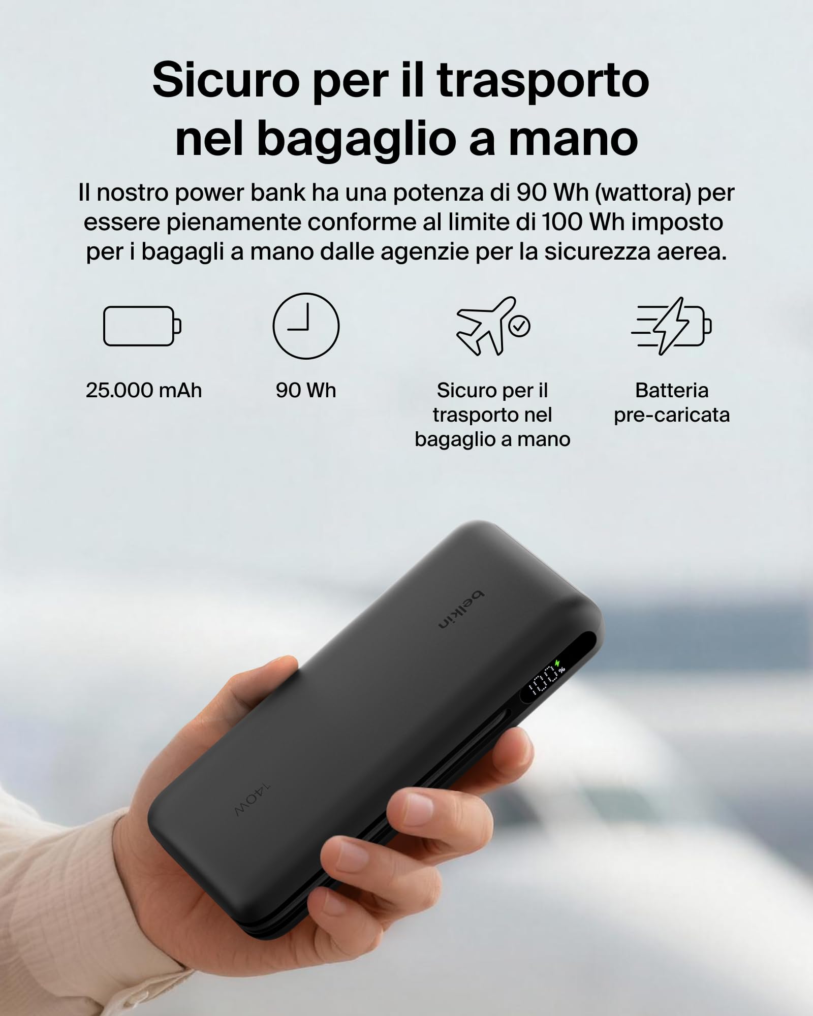belkin-ultracharge-pro-power-bank-25000mah-con-cavo-usb-c-integrato-usb-pd-158w- image 6