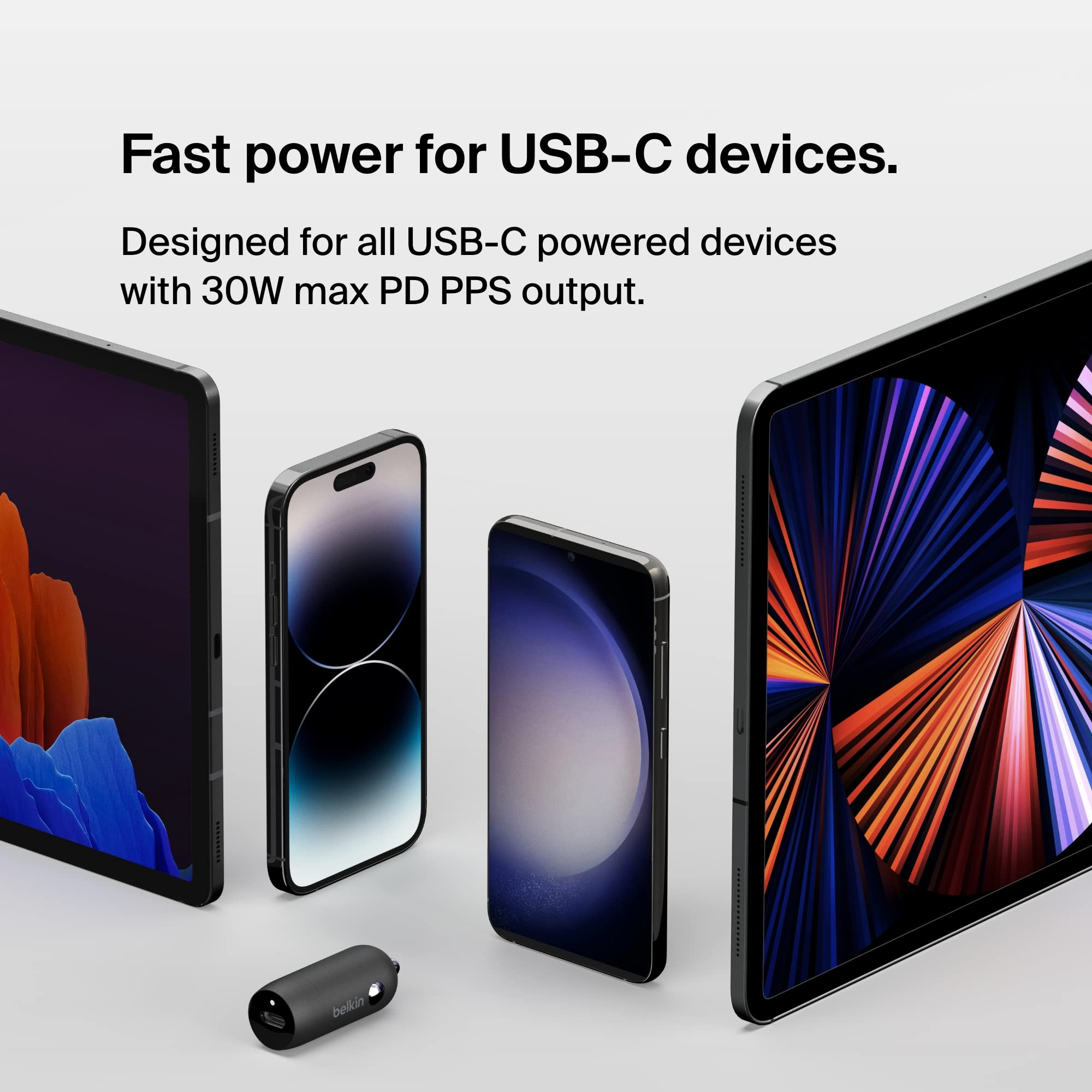belkin-boostcharge-caricabatteria-da-auto-rapido-30w-usb-c-pd-design-compatto-co image 4