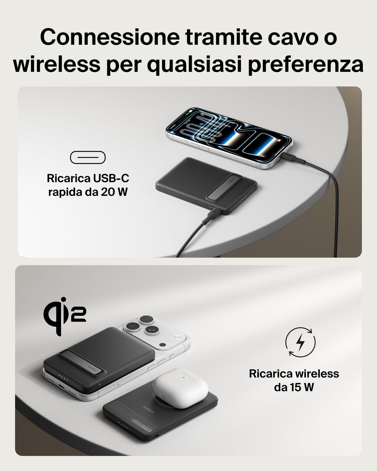 belkin-boostcharge-power-bank-magnetico-5000-mah-qi2-15w-caricatore-wireless-con image 3