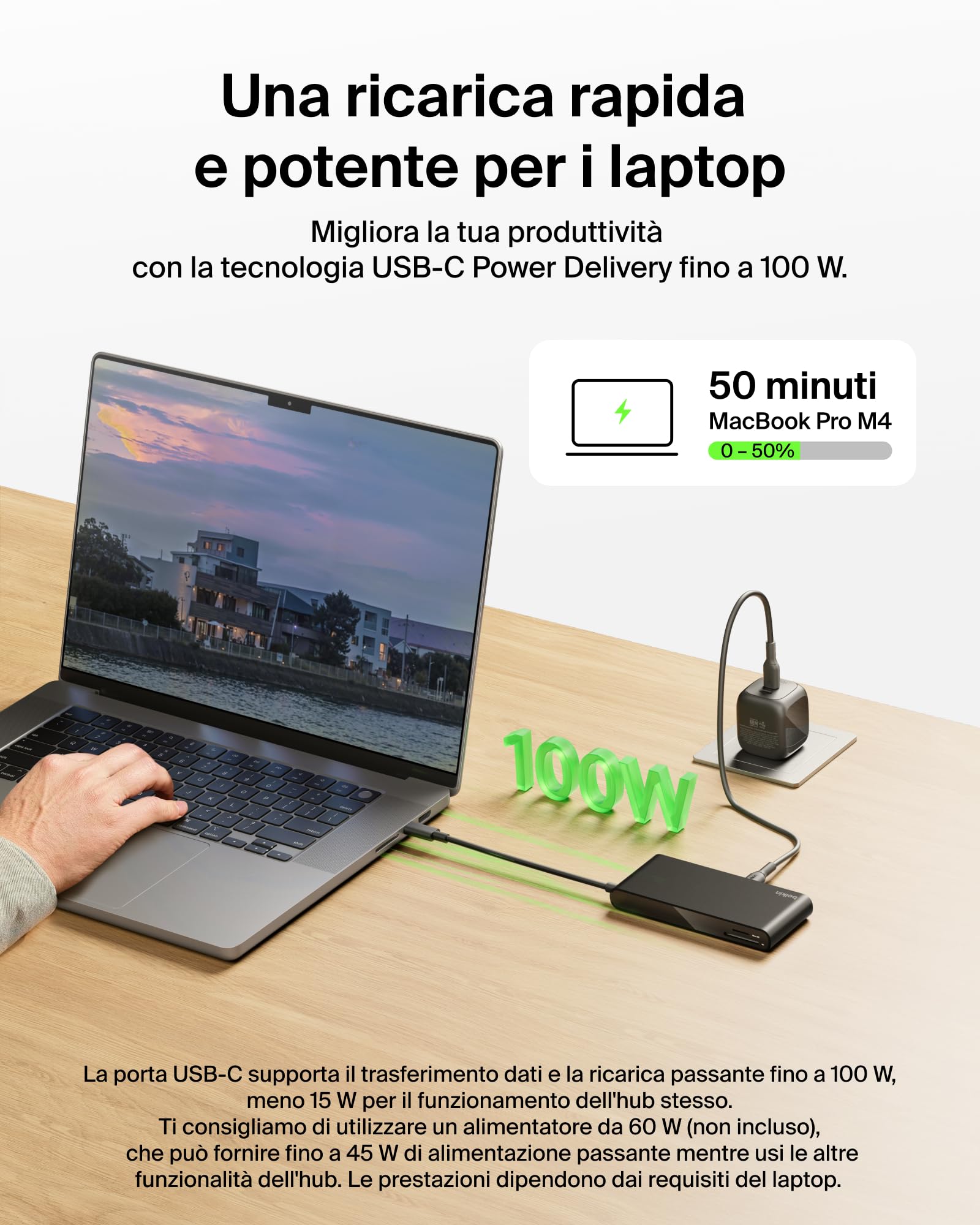 belkin-connect-hub-usb-c-a-8-porte-4k-60-hz-hdmi-100w-power-delivery-10gbps-usb- image 4