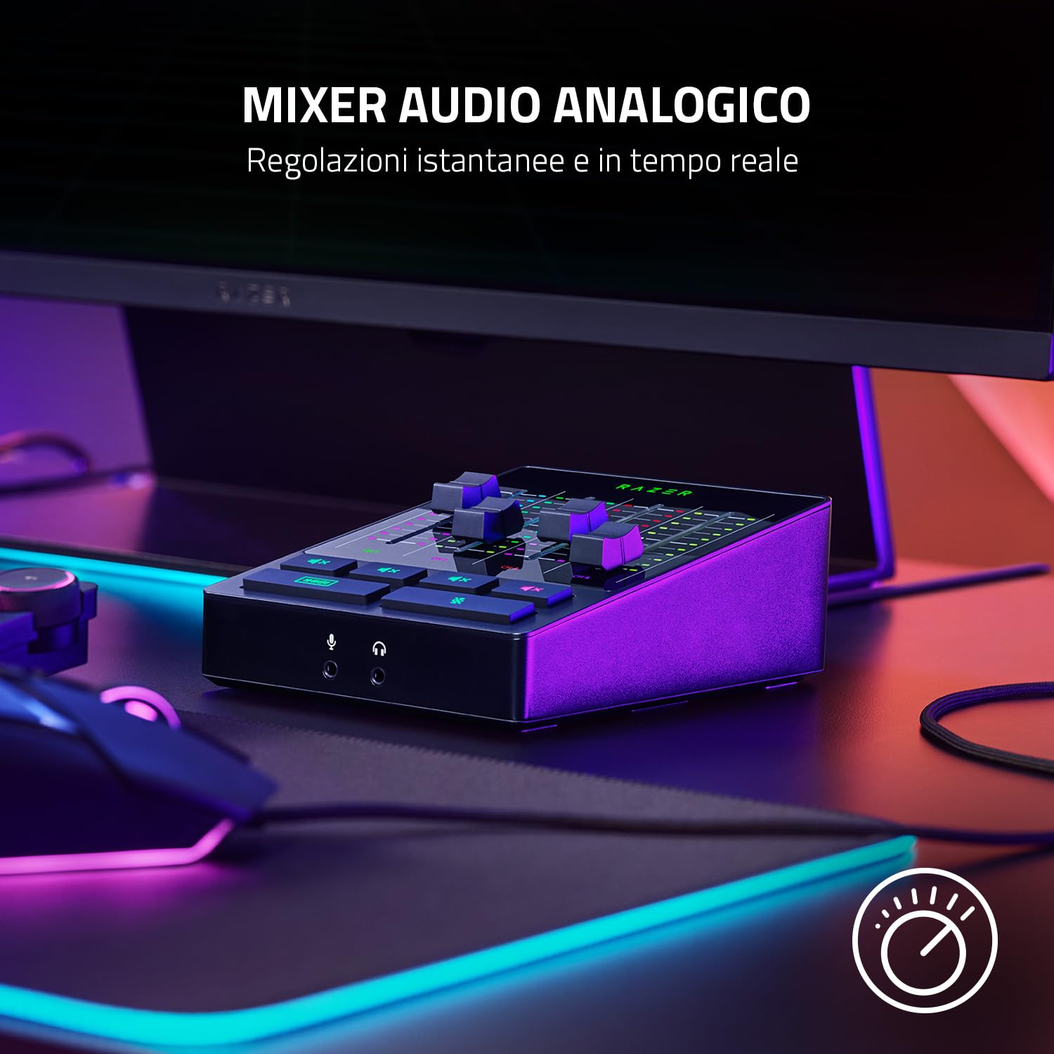 razer-audio-mixer-mixer-streaming-analogico-a-4-canali-con-ingresso-xlr-preampli image 4
