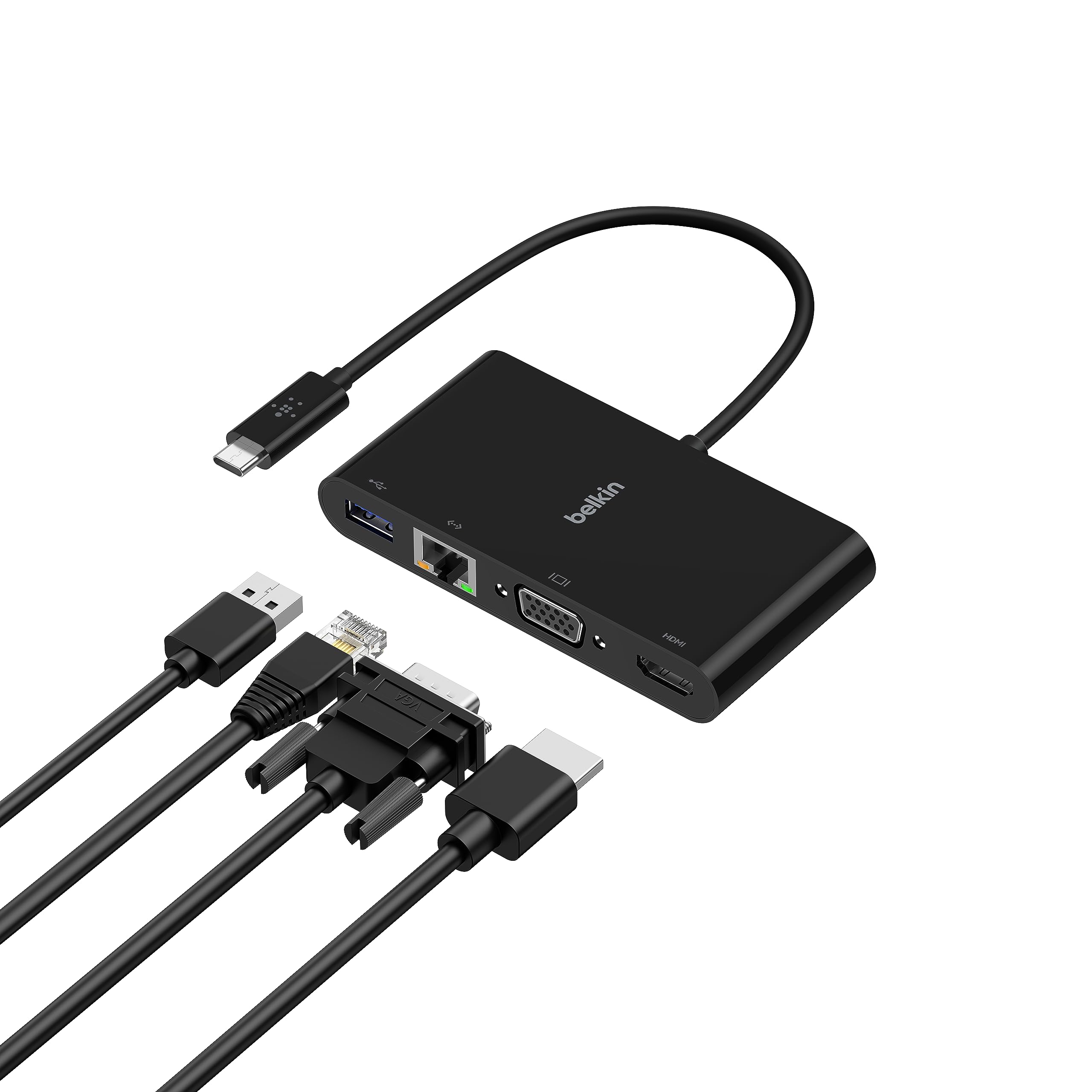 belkin-usb-c-multimedia-adapter-hub-con-hdmi-4k-vga-usb-a-3-0-e-gigabit-ethernet image 1