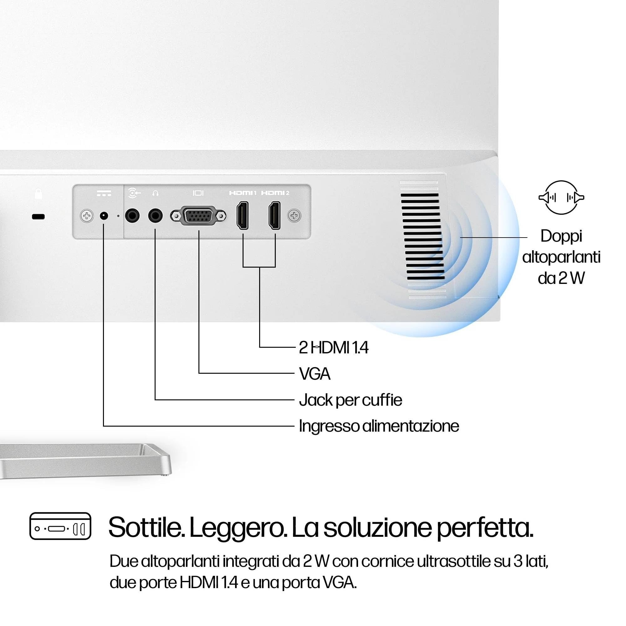 hp-527sa-monitor-27-full-hd-ips-100-hz-con-casse-integrate-eye-ease-5-ms-hdmi-bi image 2