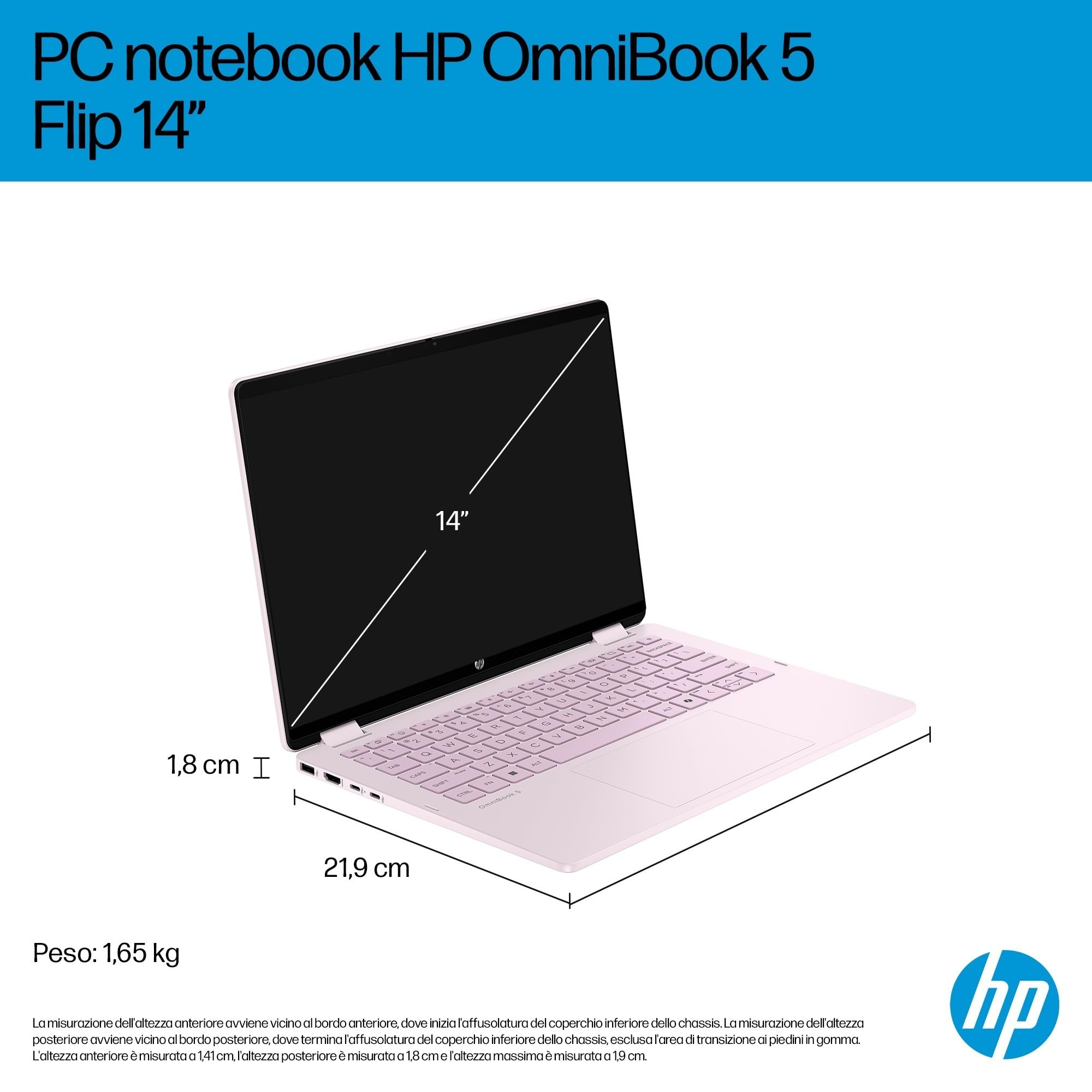 hp-omnibook-5-flip-14-fp0003sl-notebook-convertibile-touch-intel-core-3-100u-8gb image 3