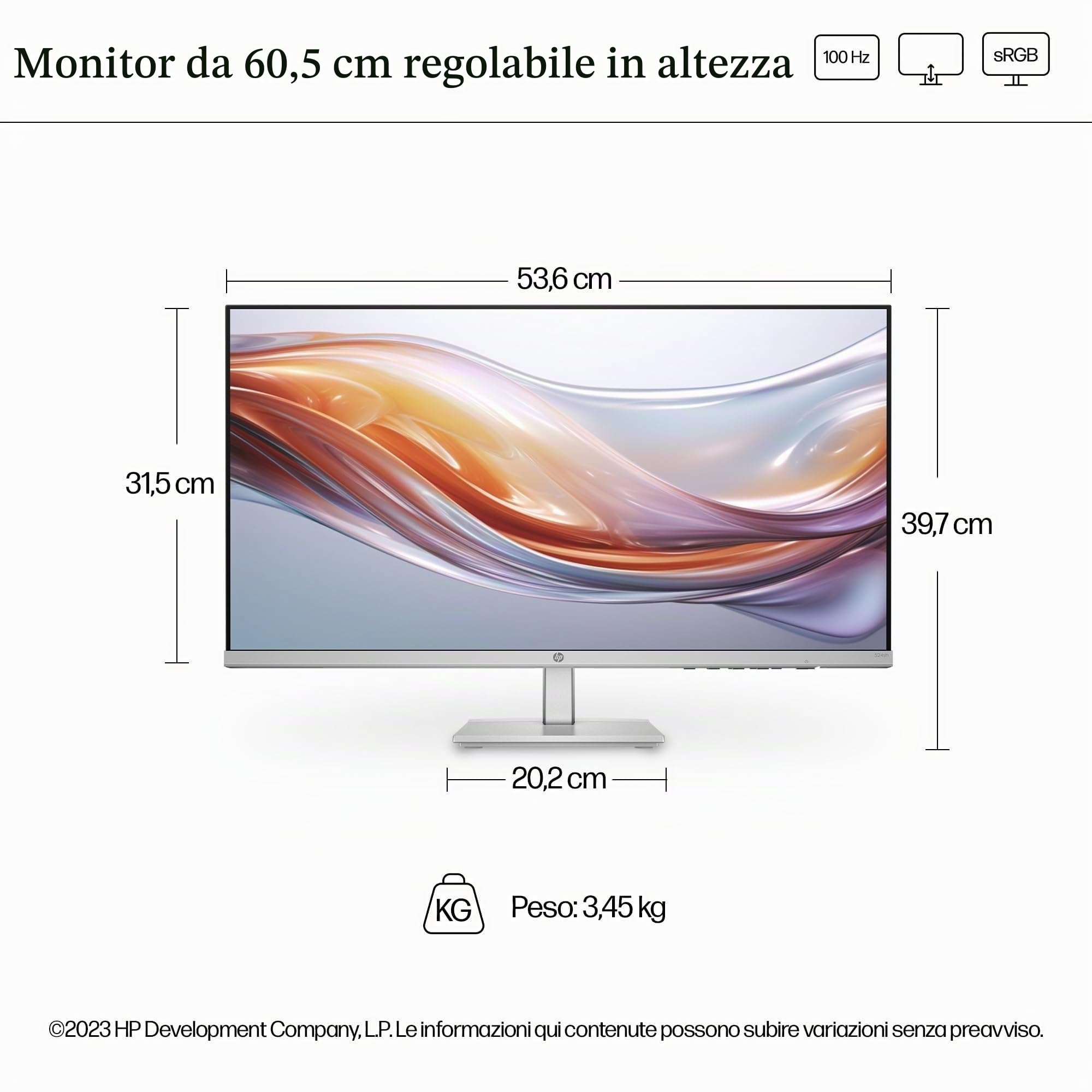 hp-524sh-94c19e9-monitor-23-8-full-hd-ips-antiriflesso-100-hz-con-tecnologia-eye image 2