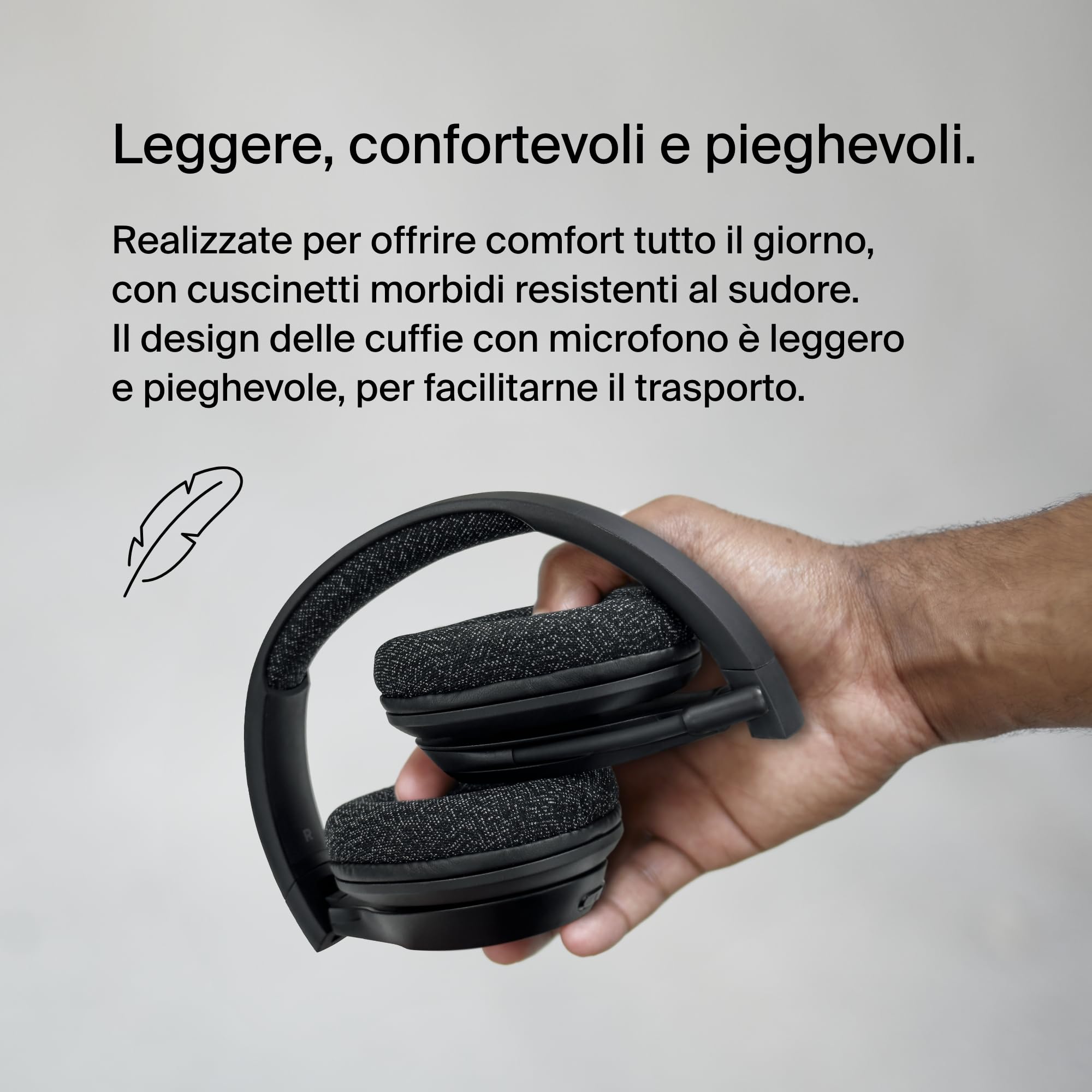 belkin-soundform-adapt-cuffie-wireless-over-ear-bluetooth-con-microfono-a-bracci image 6