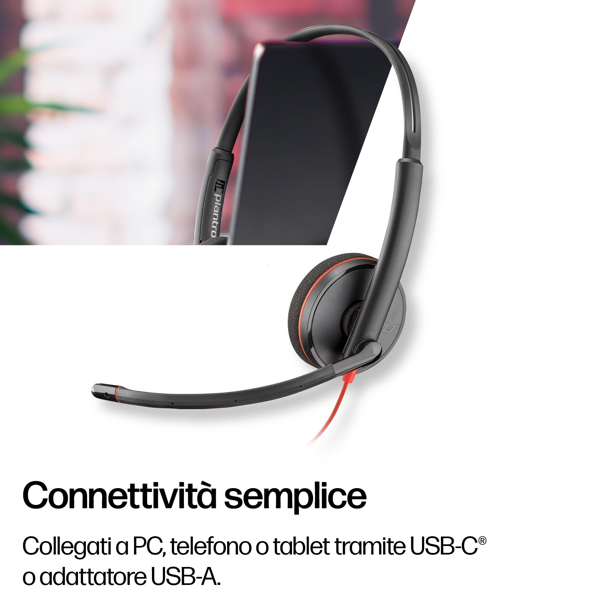 poly-blackwire-3220-cuffie-cablate-usb-a-usb-c-3-5-mm-con-microfono-a-riduzione- image 2