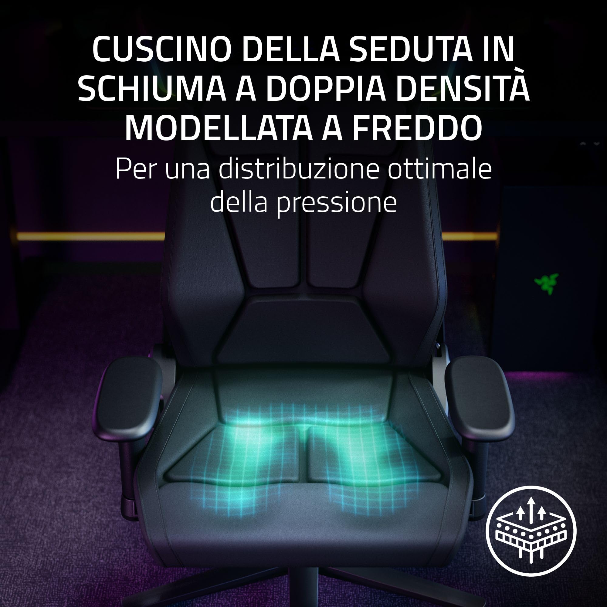 razer-soma-chroma-sedia-da-gaming-wireless-con-chroma-rgb-supporto-lombare-ergon image 4