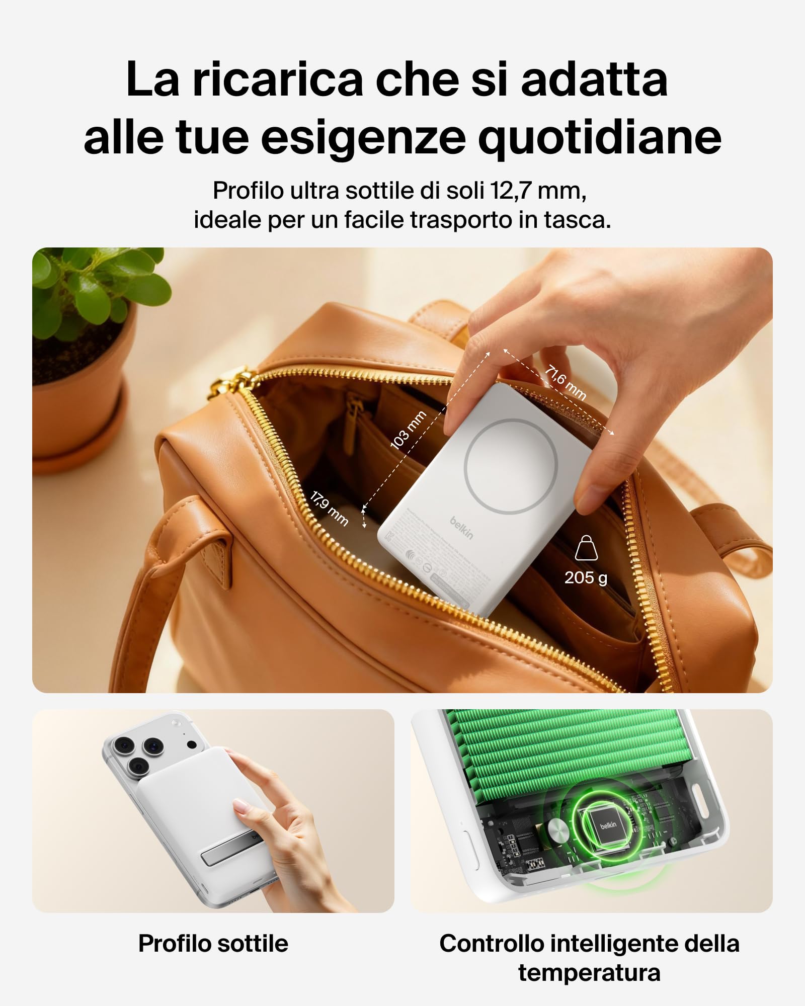 belkin-boostcharge-power-bank-magnetico-10-000-mah-qi2-15w-ultra-sottile-con-ane image 3