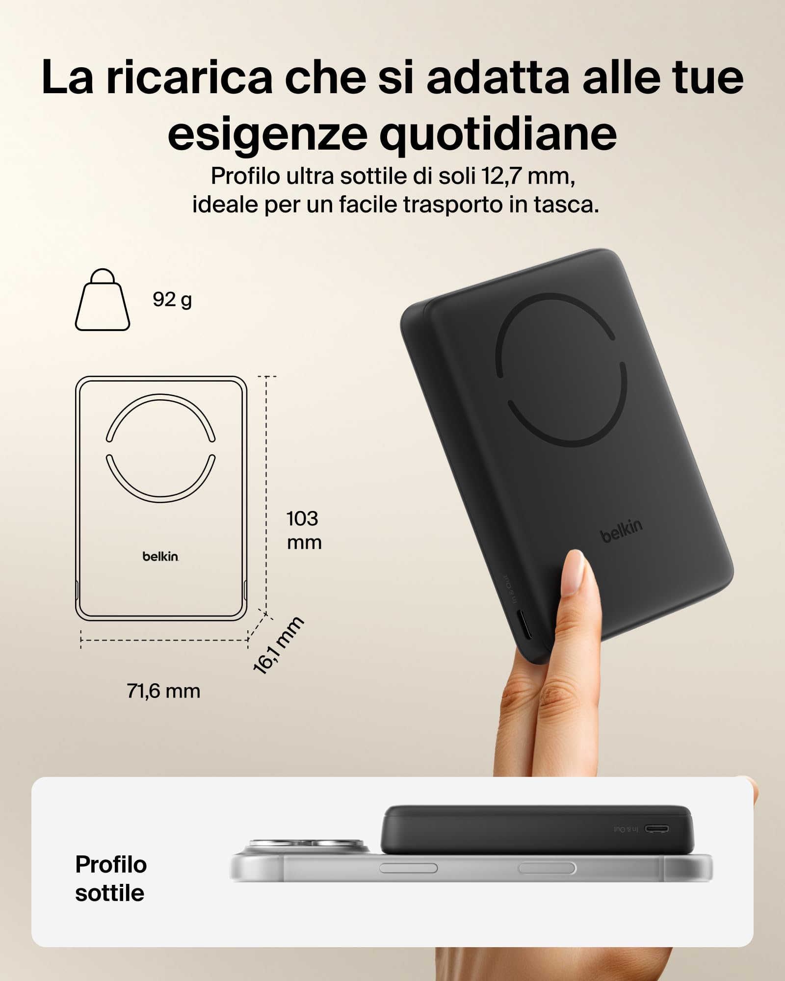 belkin-boostcharge-power-bank-10-000-mah-magnetico-qi2-7-5w-ultra-sottile-con-an image 3