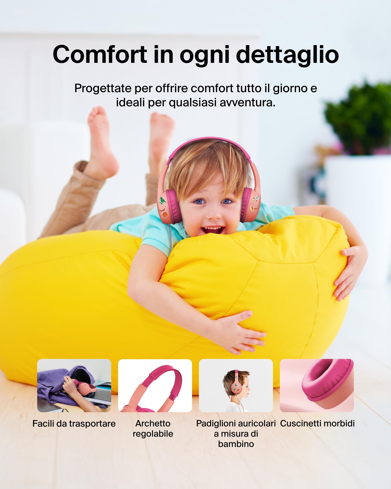belkin-soundform-mini-cuffie-per-bambini-con-filo-limite-volume-85-db-microfono- image 6