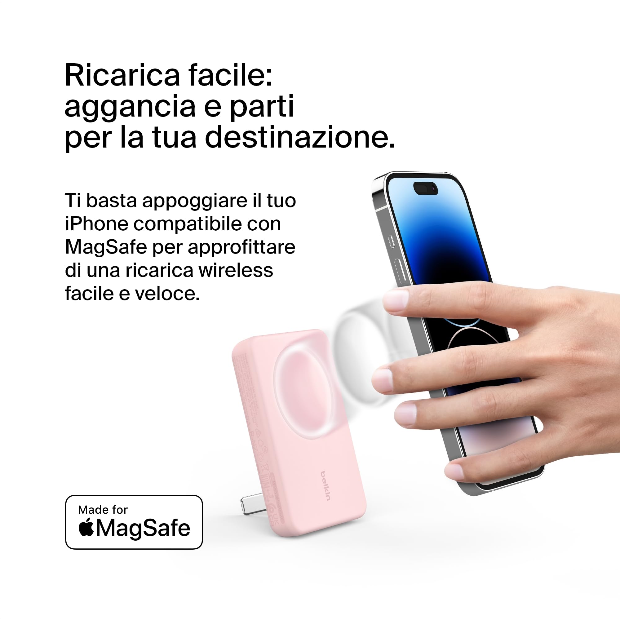 belkin-batteria-esterna-wireless-magnetica-5000-mah-con-magsafe-ricarica-passant image 2