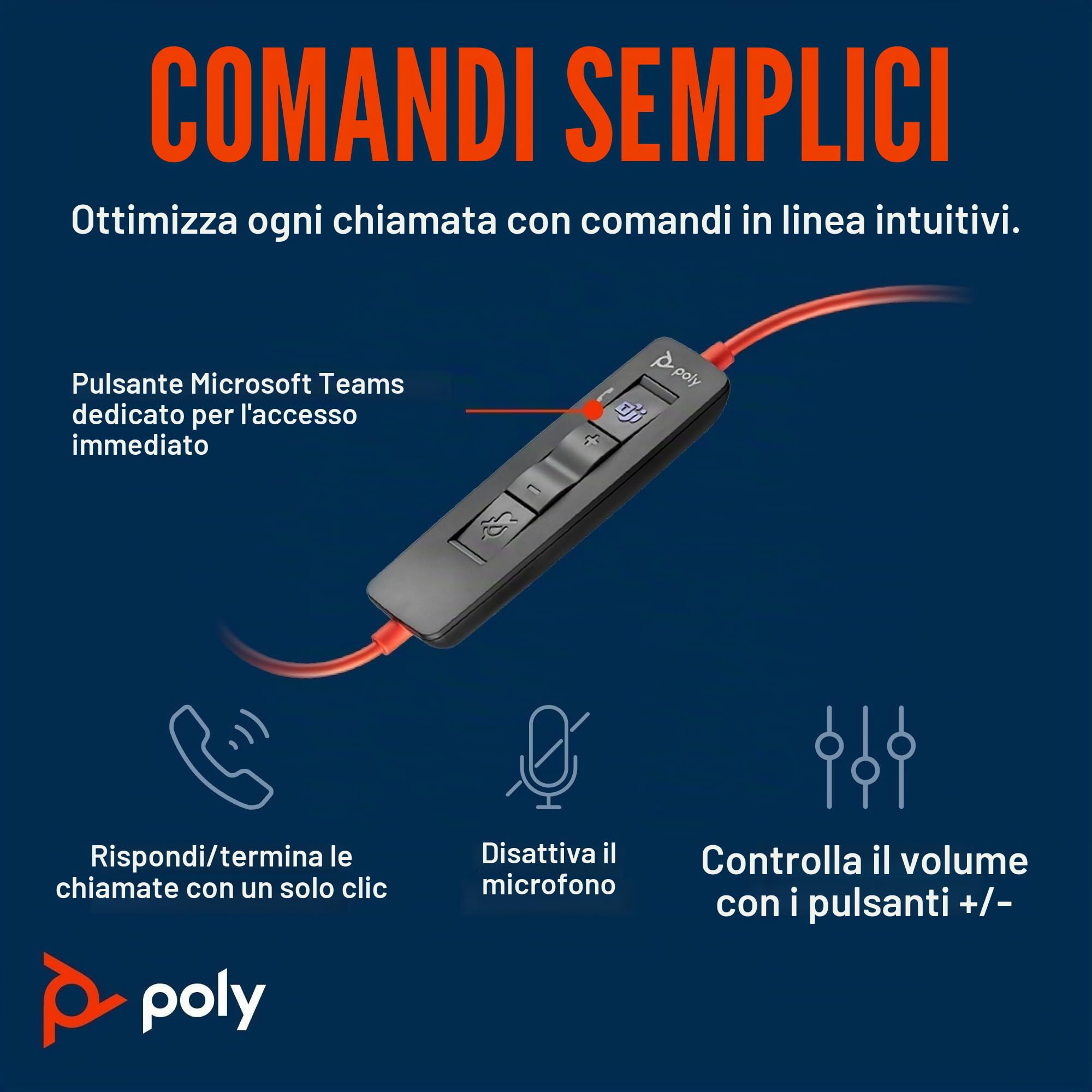poly-blackwire-3310-cuffia-monoaurale-cablata-usb-a-usb-c-con-microfono-anti-rum image 3