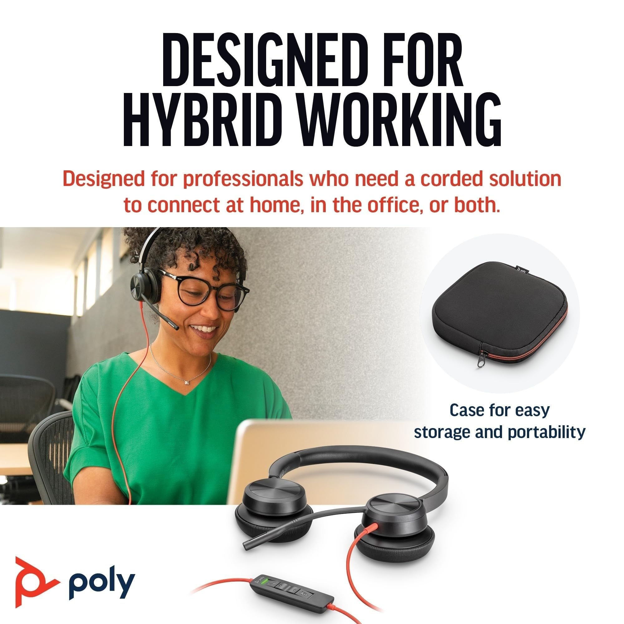 poly-blackwire-8225-cuffia-cablata-usb-a-usb-c-con-anc-ibrida-riduzione-rumore-e image 2