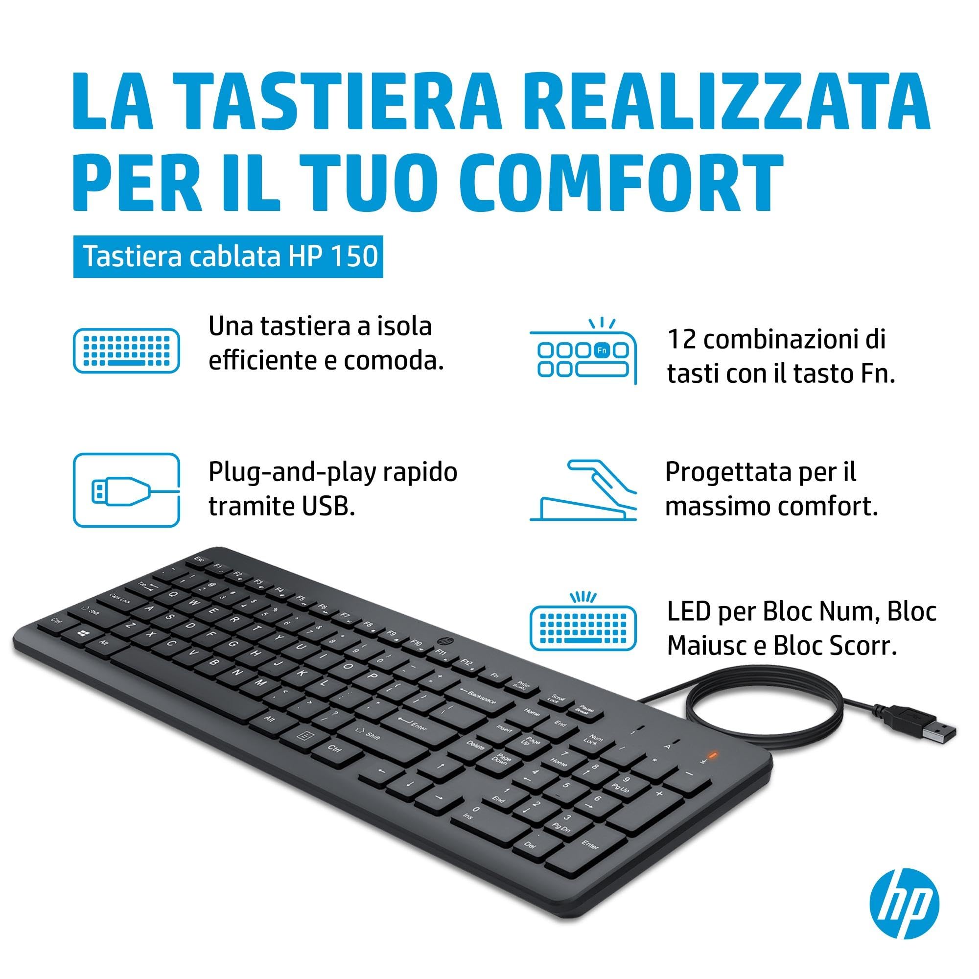 hp-150-tastiera-cablata-usb-a-qwerty-italiana-nera-con-12-tasti-programmabili-co image 3