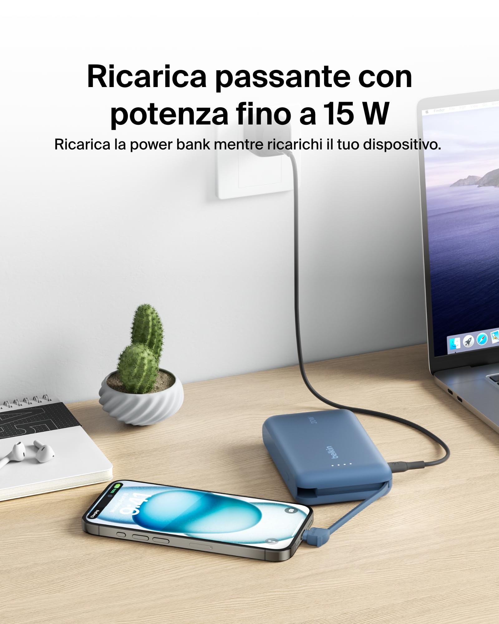belkin-boostcharge-power-bank-10-000-mah-con-cavo-usb-c-integrato-20-w-pd-ricari image 8