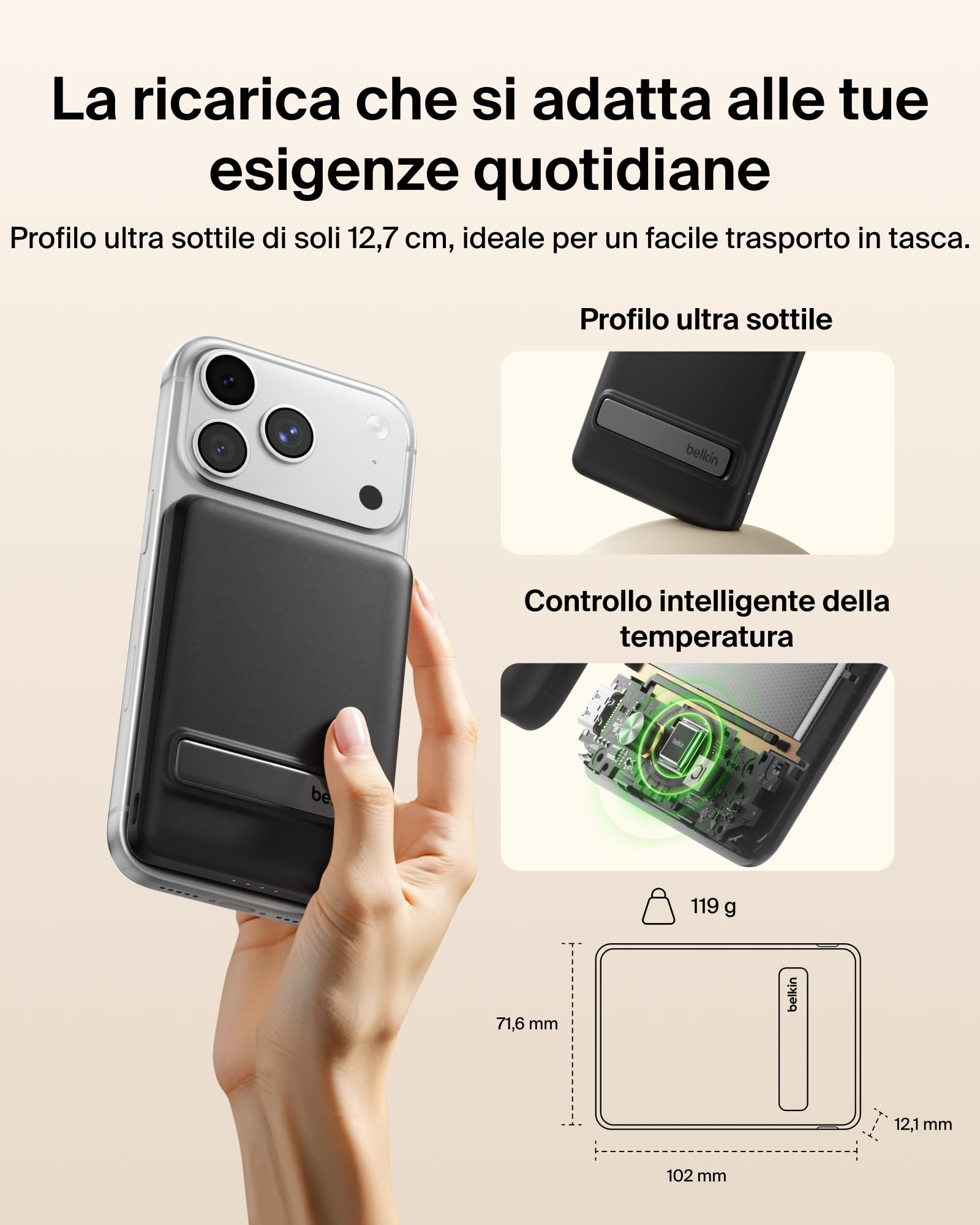 belkin-boostcharge-power-bank-magnetico-5000-mah-qi2-15w-caricatore-wireless-con image 2