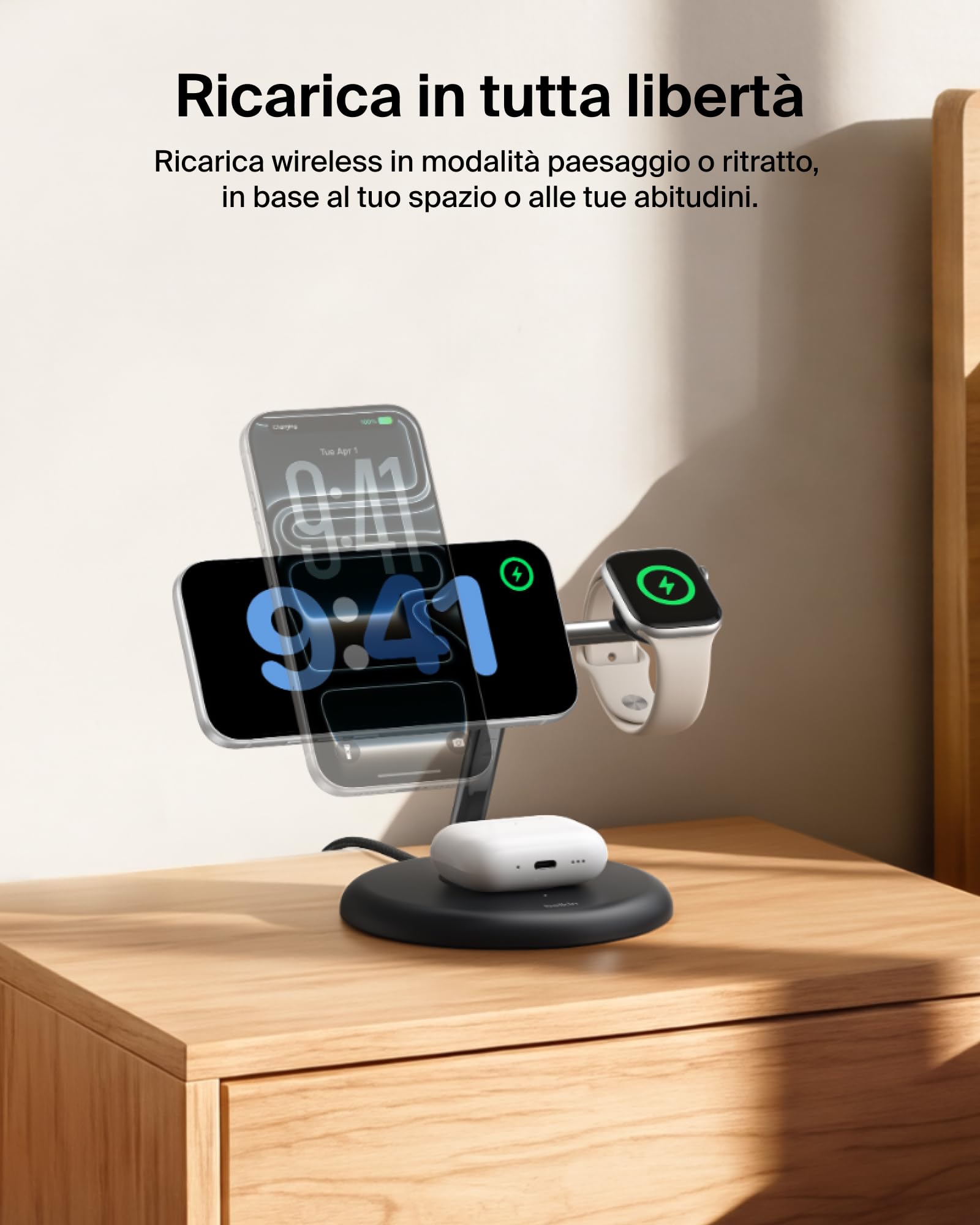 belkin-ultracharge-caricatore-wireless-3-in-1-qi2-2-25w-magnetico-magsafe-usb-c- image 7