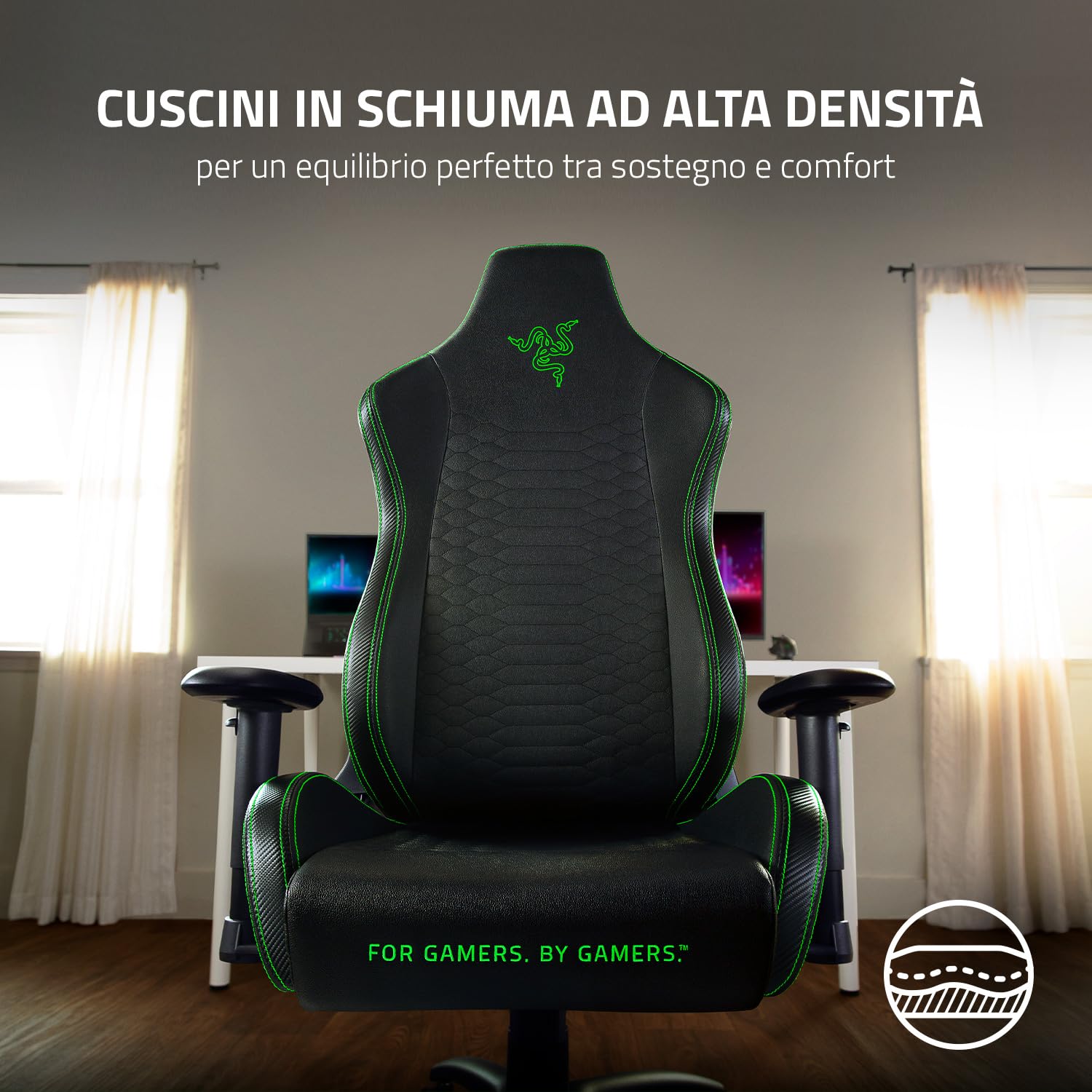 razer-iskur-x-sedia-da-gaming-ergonomica-nera-pelle-sintetica-multistrato-suppor image 6