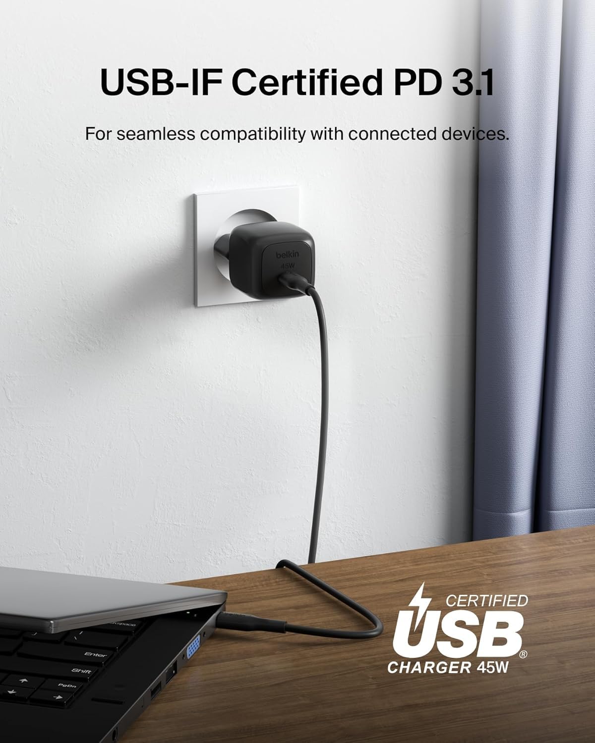 belkin-45w-usb-c-pd-wall-charger-wppsblk-wcharge-caricatore-da-viaggio-con-cavo- image 5