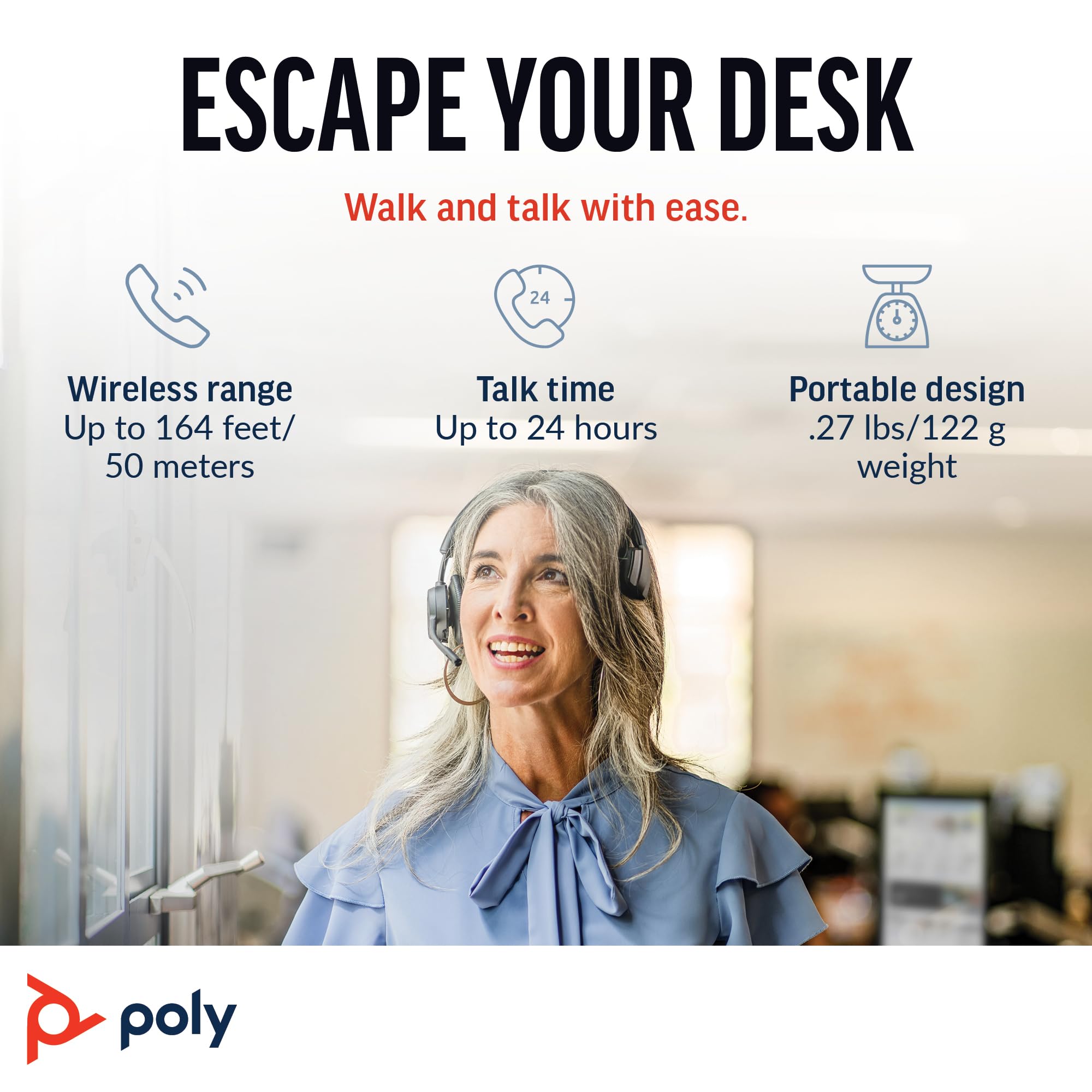 poly-hp-voyager-4310-uc-cuffia-monoaurale-wireless-bluetooth-con-dongle-usb-c-bt image 4