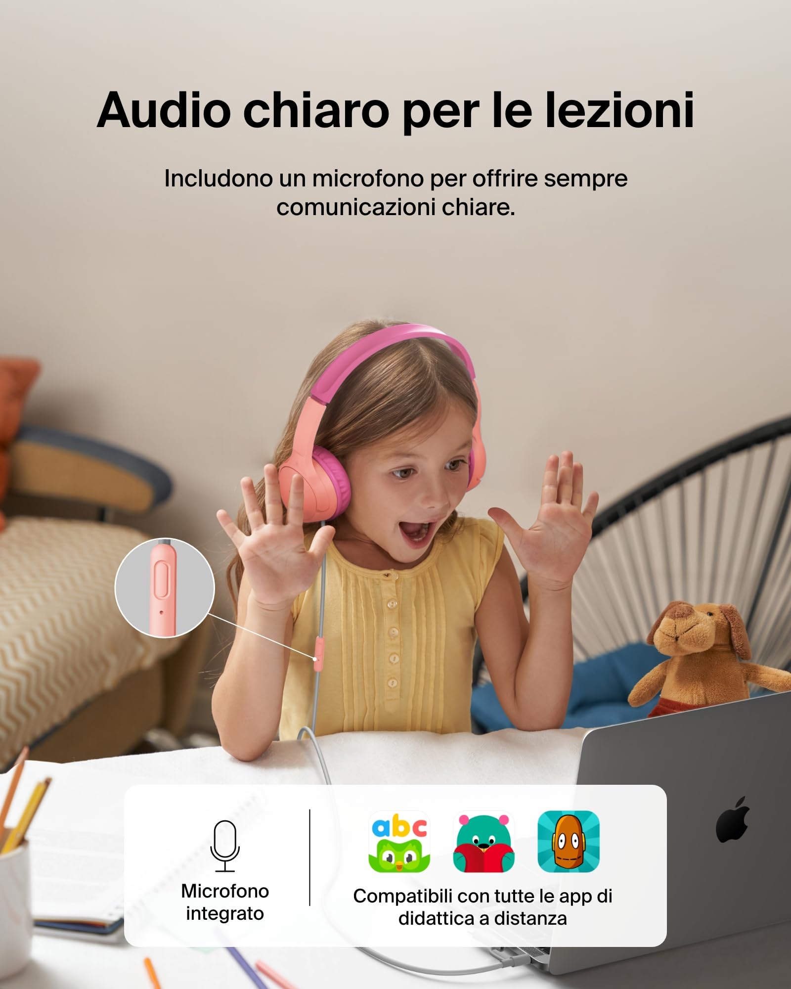 belkin-soundform-mini-cuffie-per-bambini-con-filo-limite-volume-85-db-microfono- image 4