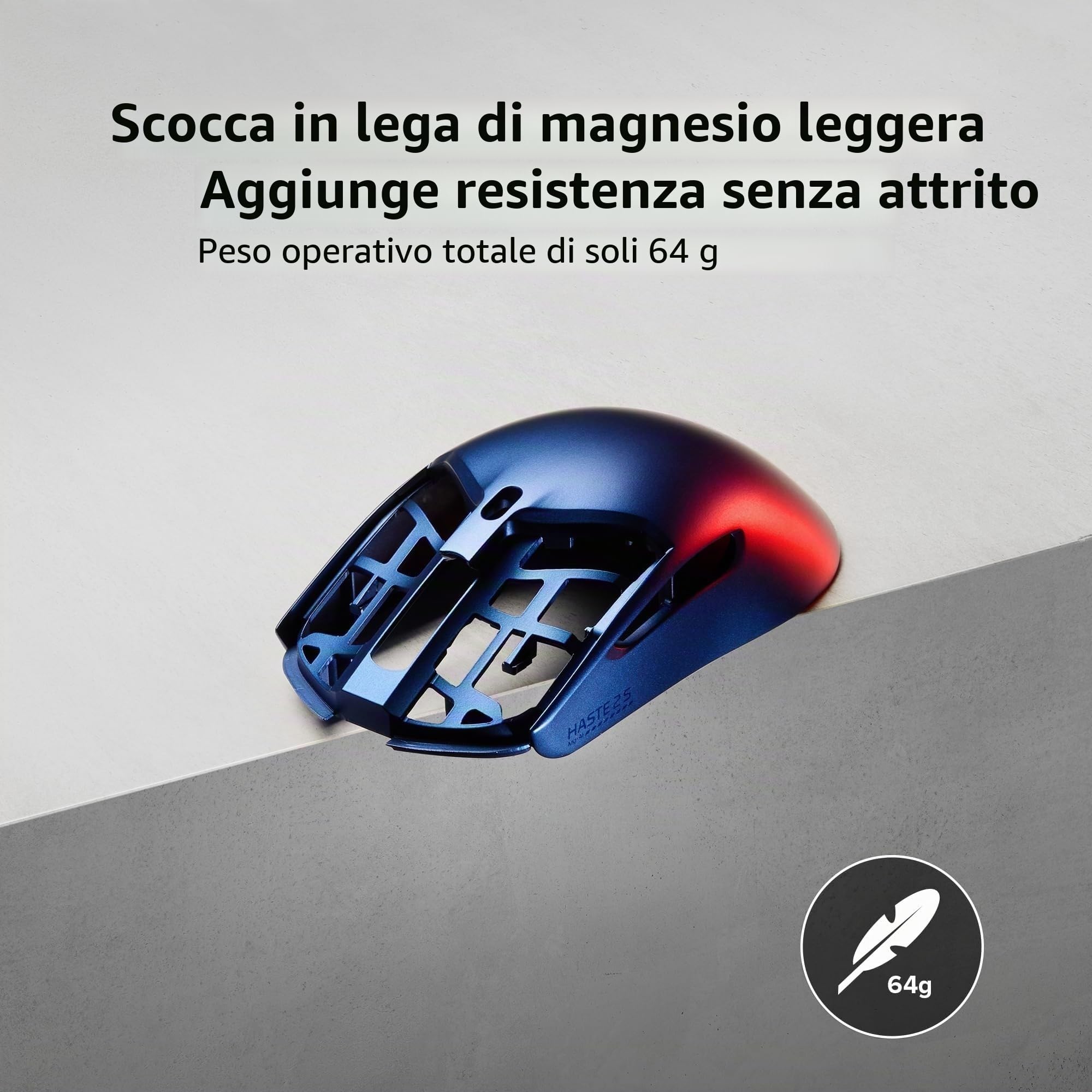 hyperx-pulsefire-haste-2-s-mouse-gaming-wireless-blu-con-scocca-in-magnesio-64-g image 3
